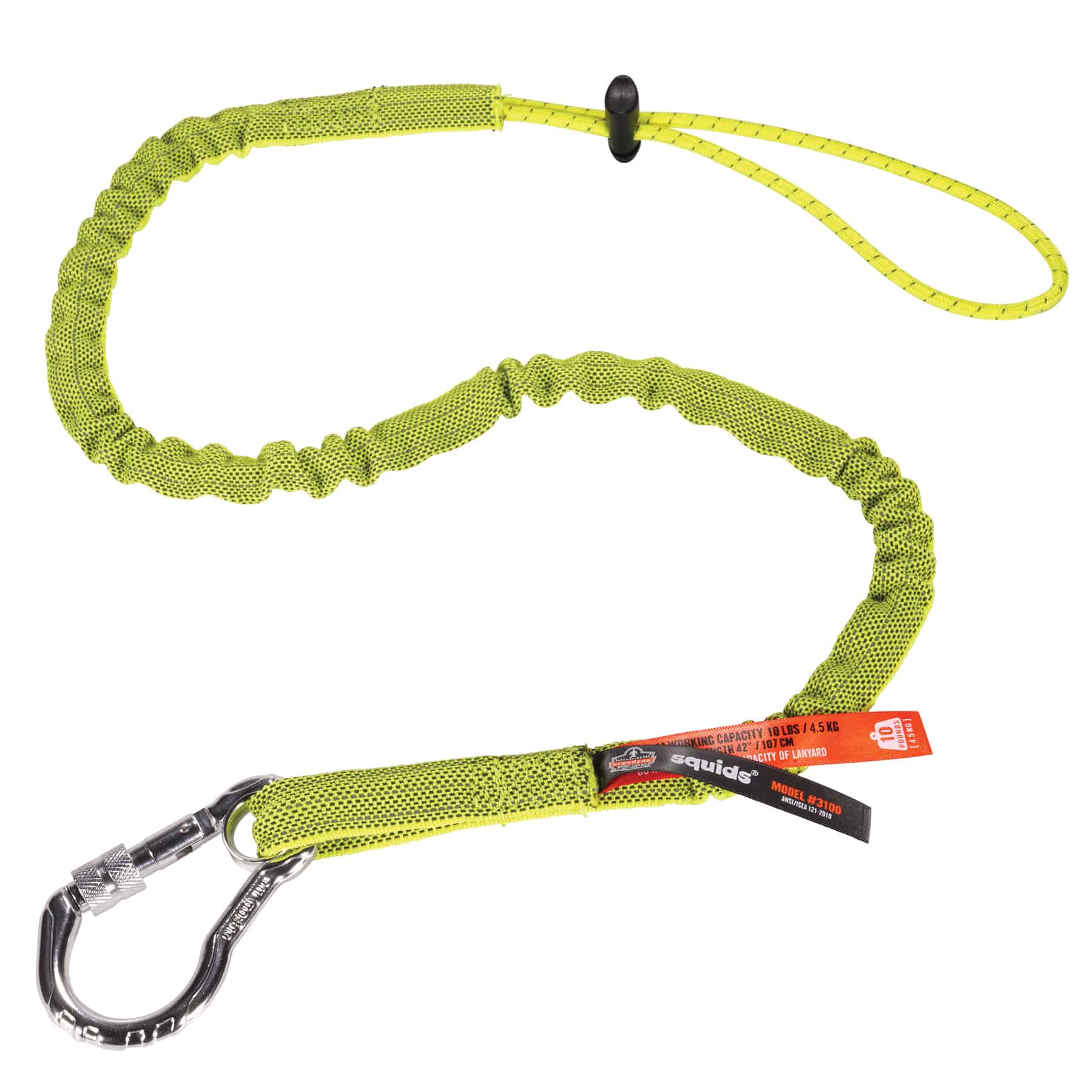 Ergodyne Squids 19003 10 lb 1 Legs Carabiner Standard Tool Lanyard with Carabiner and Cinch Loop