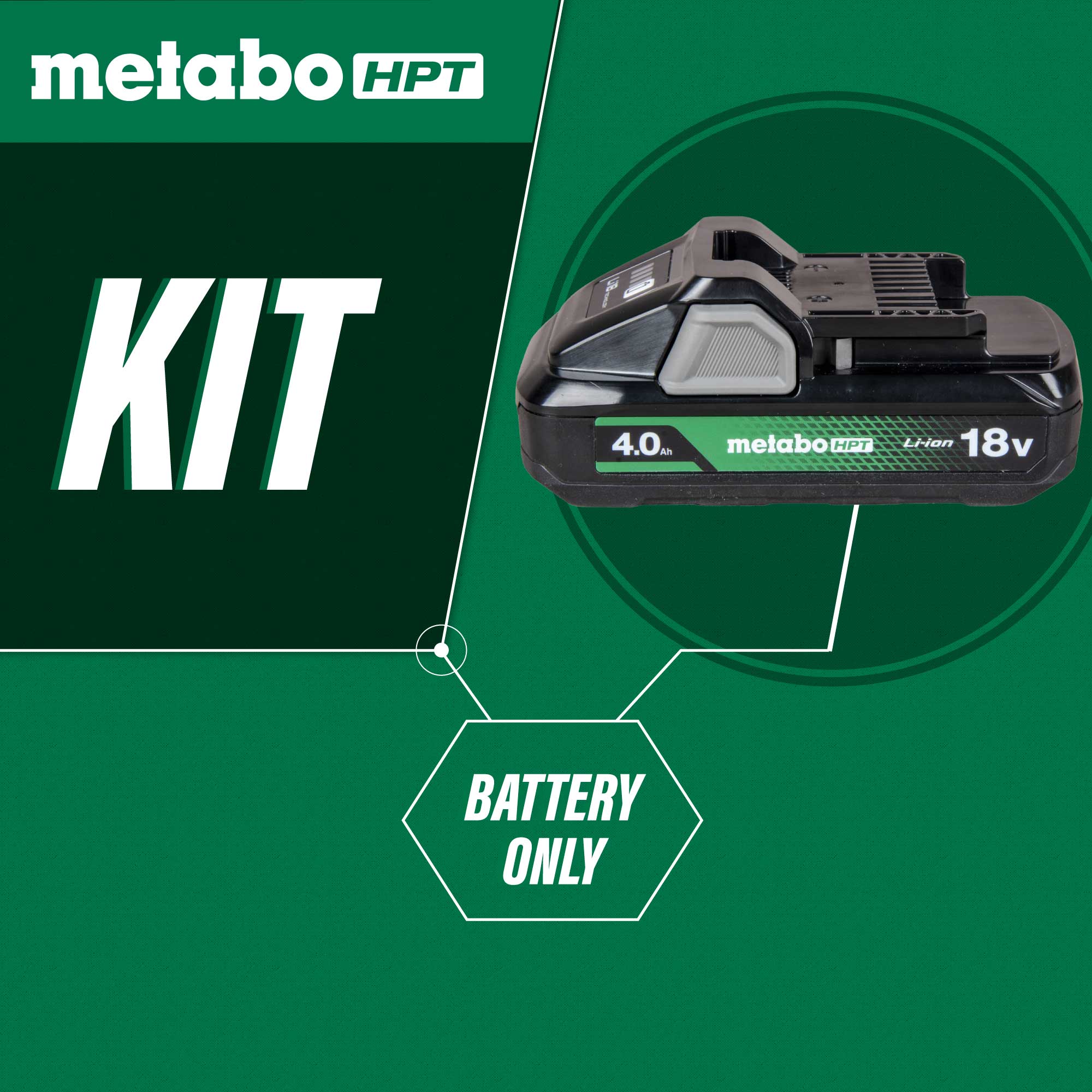 Metabo HPT 378681M Lithium-Ion 18 V 4 Ah Battery with Fuel Indicator