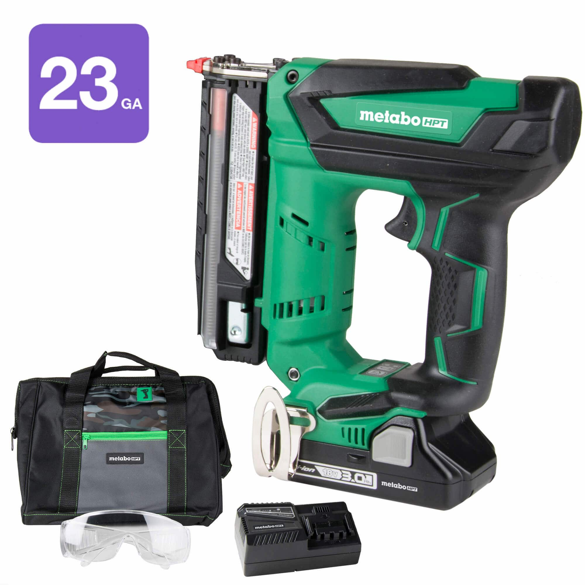 Metabo HPT NP18DSALM 2-3 Nails/Sec 5/8 in, 3/4 in, 1 in, 1-13/16 in, 1-3/8 in 23 Cordless Pin Nailer Kit