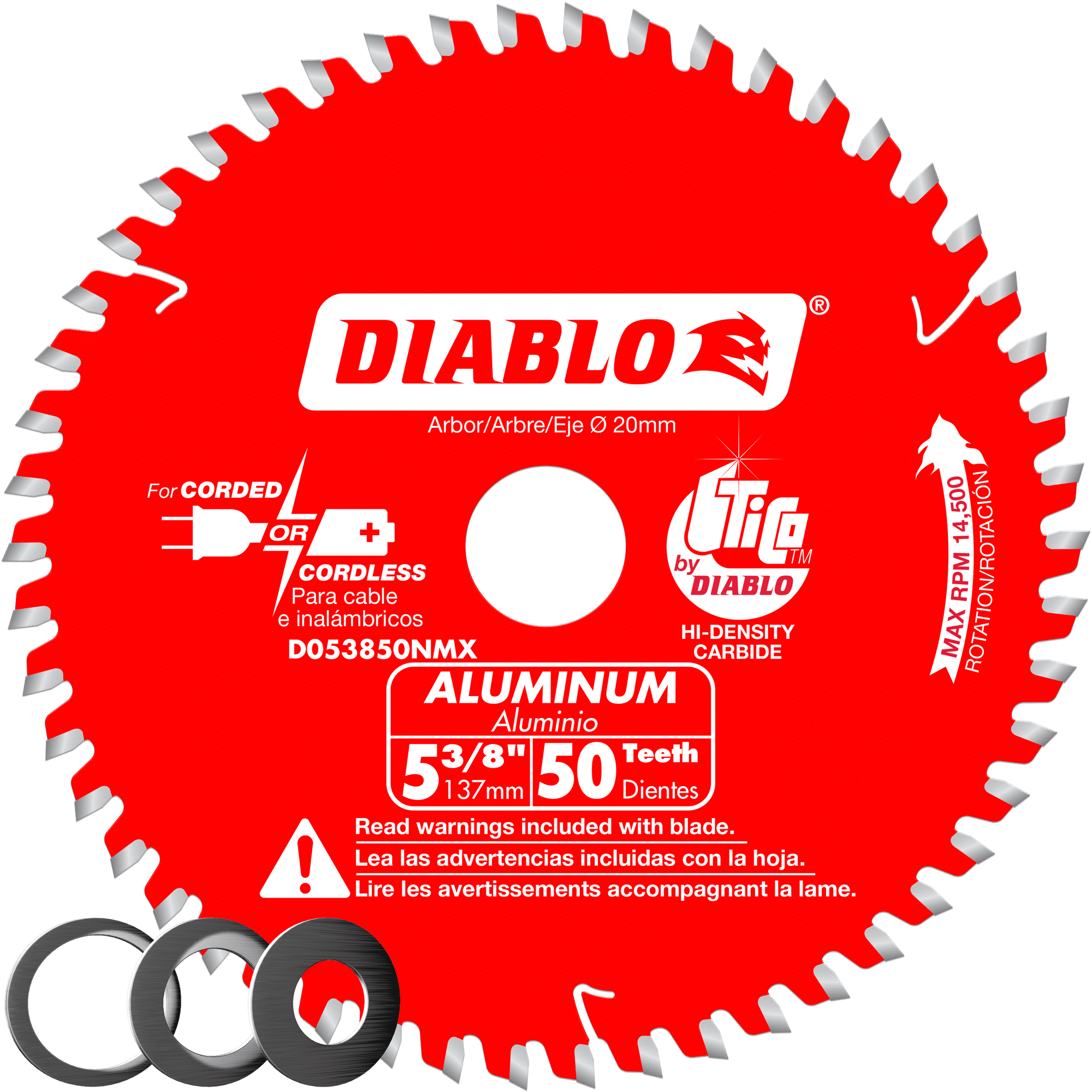 Diablo Tools D053850NMX 5-3/8 in 20 mm 14500 rpm Saw Blade