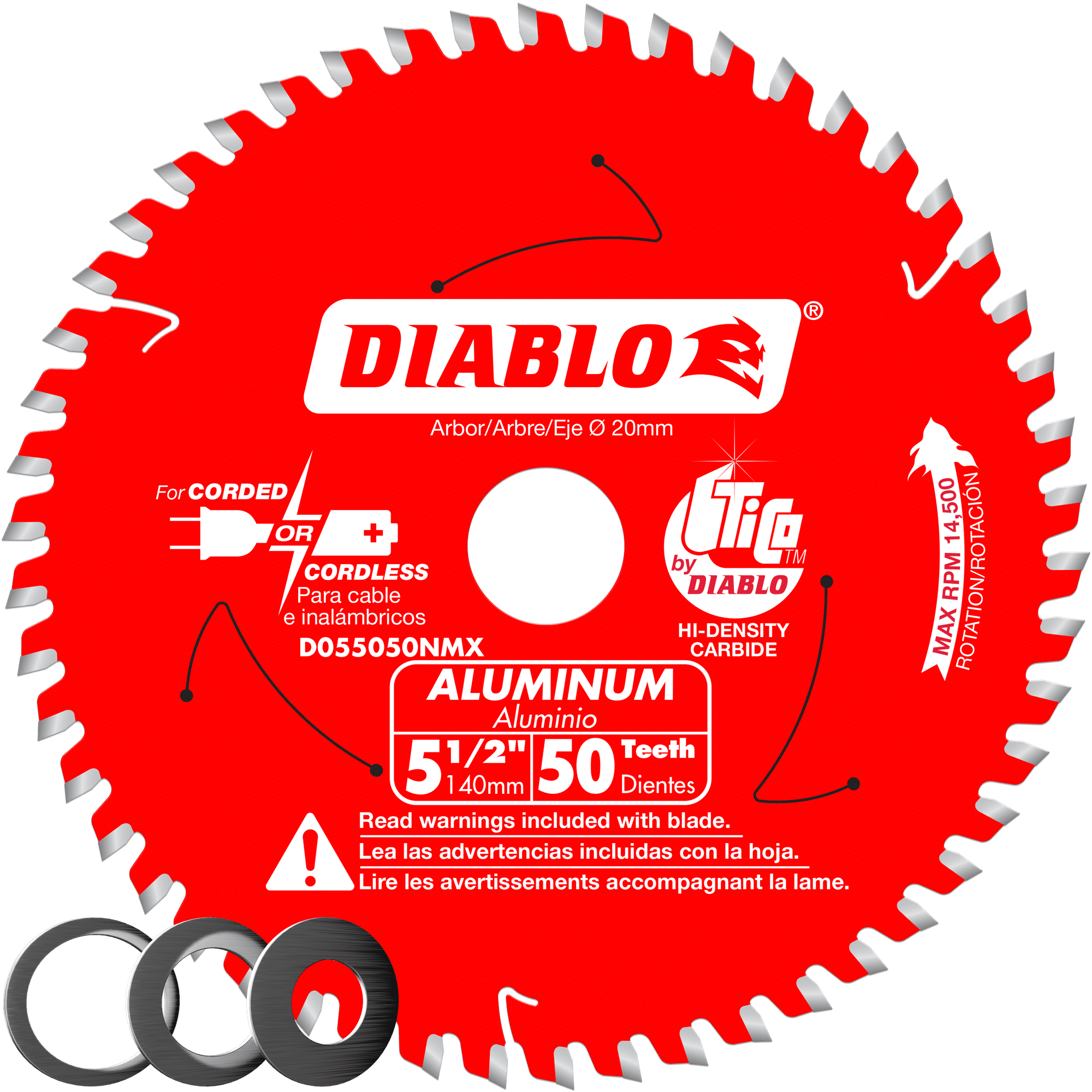 Diablo Tools D055050NMX 5-1/2 in 20 mm 14500 rpm Saw Blade