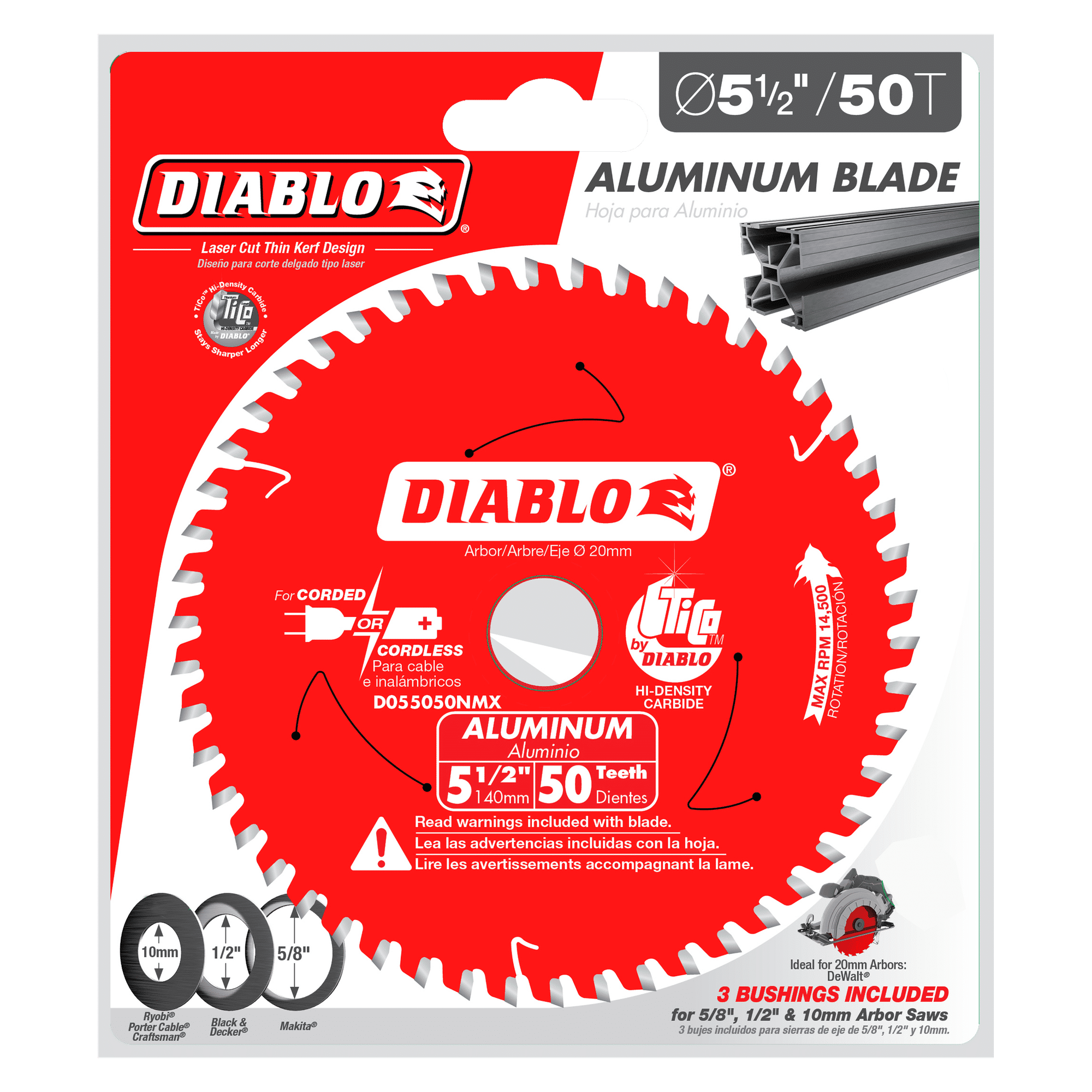 Diablo Tools D055050NMX 5-1/2 in 20 mm 14500 rpm Saw Blade