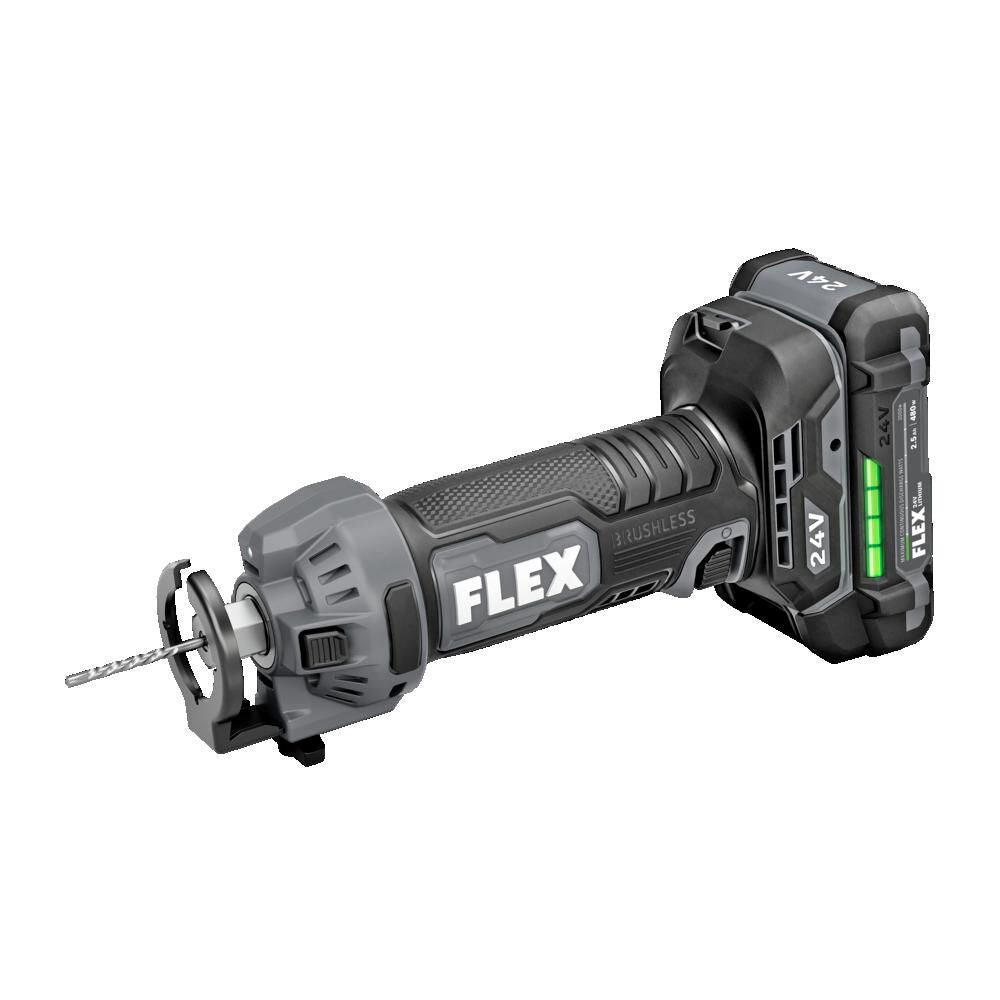 Flex FX2471-2A 1/4 in and 1/8 in 24 V Lithium-Ion Brushless Drywall Cut Out Tool Kit