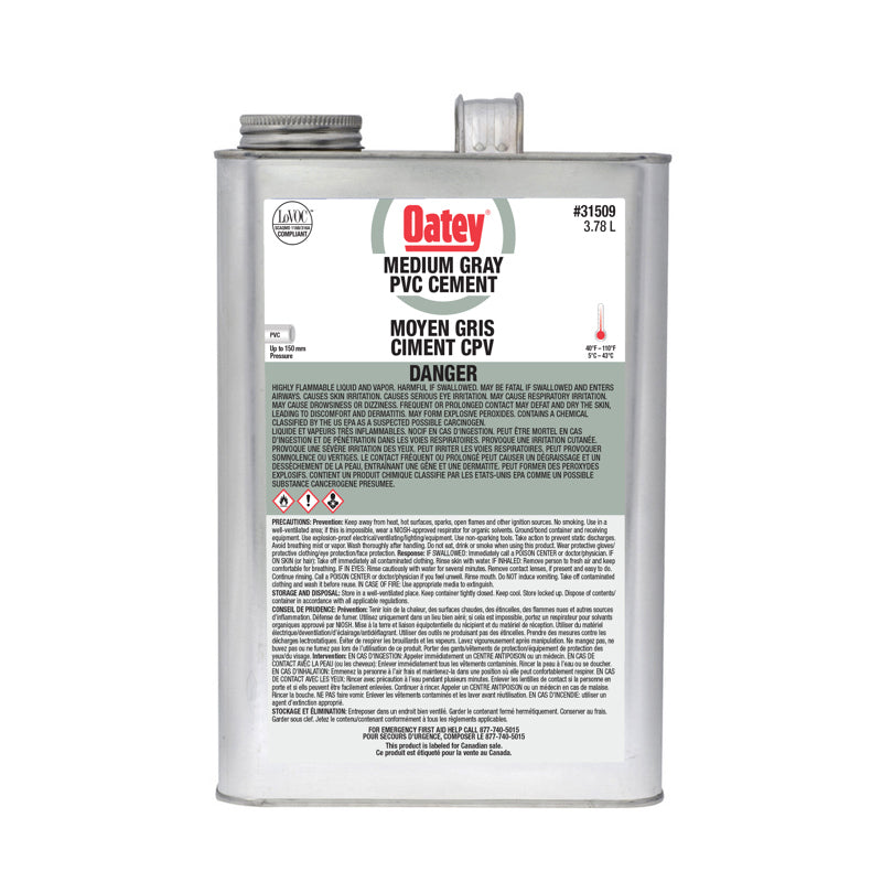 Oatey 31509 3.78 l Liquid Gray Medium Gray PVC Cement