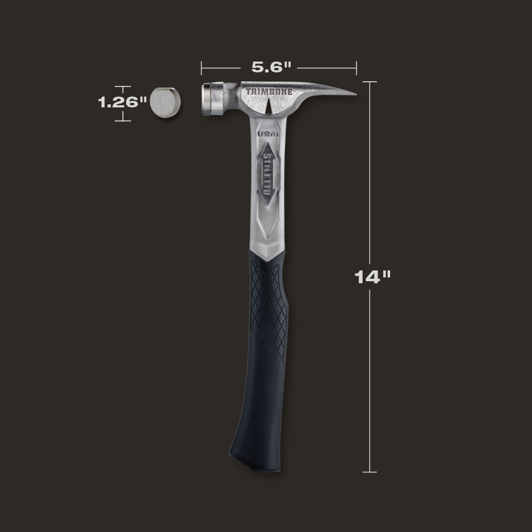 Stiletto TRMB 10 oz Steel Finish Hammer with Handle