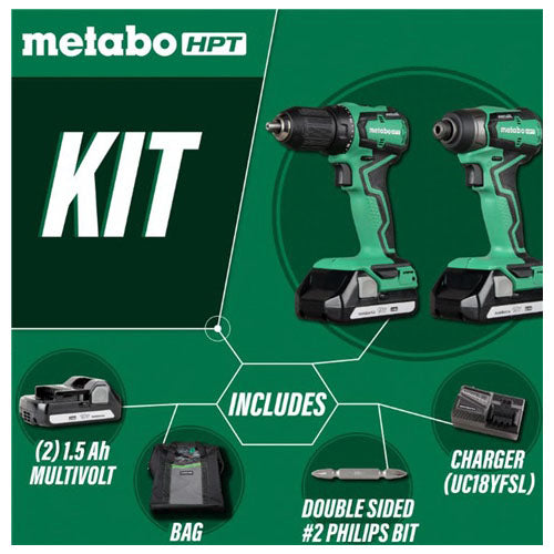 Metabo HPT KC18DDXM 18V Driver Drill/Impact Driver Combo Kit