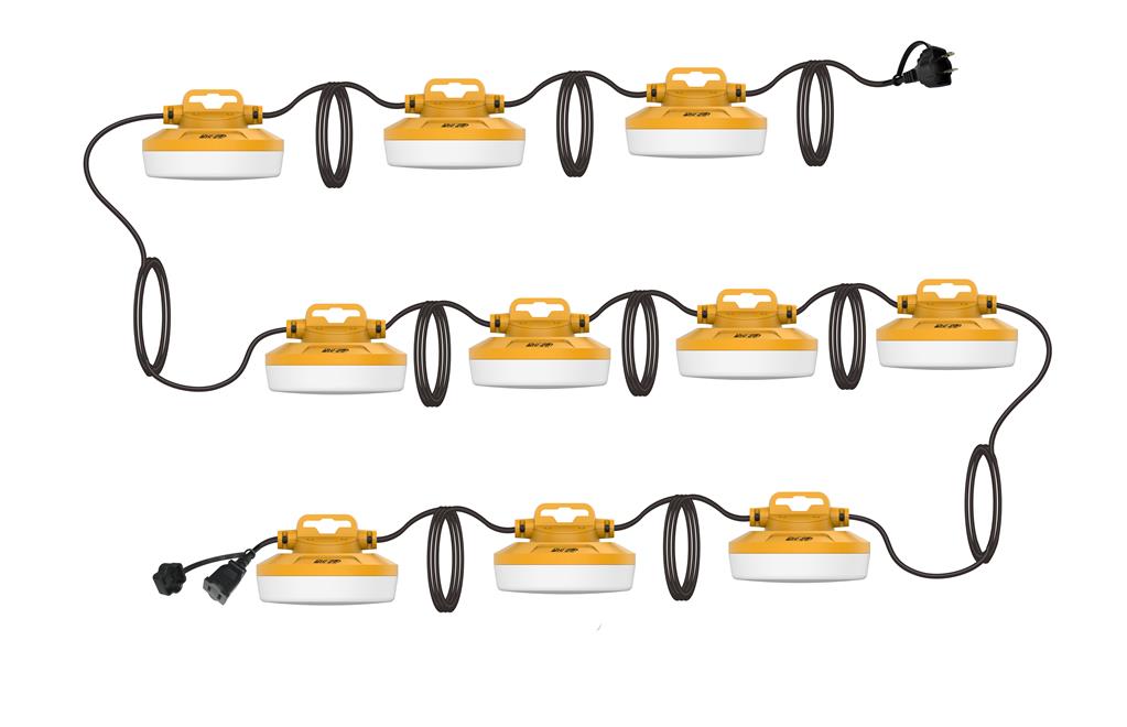 String Lighted Drive DuraDrive 100 ft. LED Daisy Chain String Work Light, 12,000 Lumens