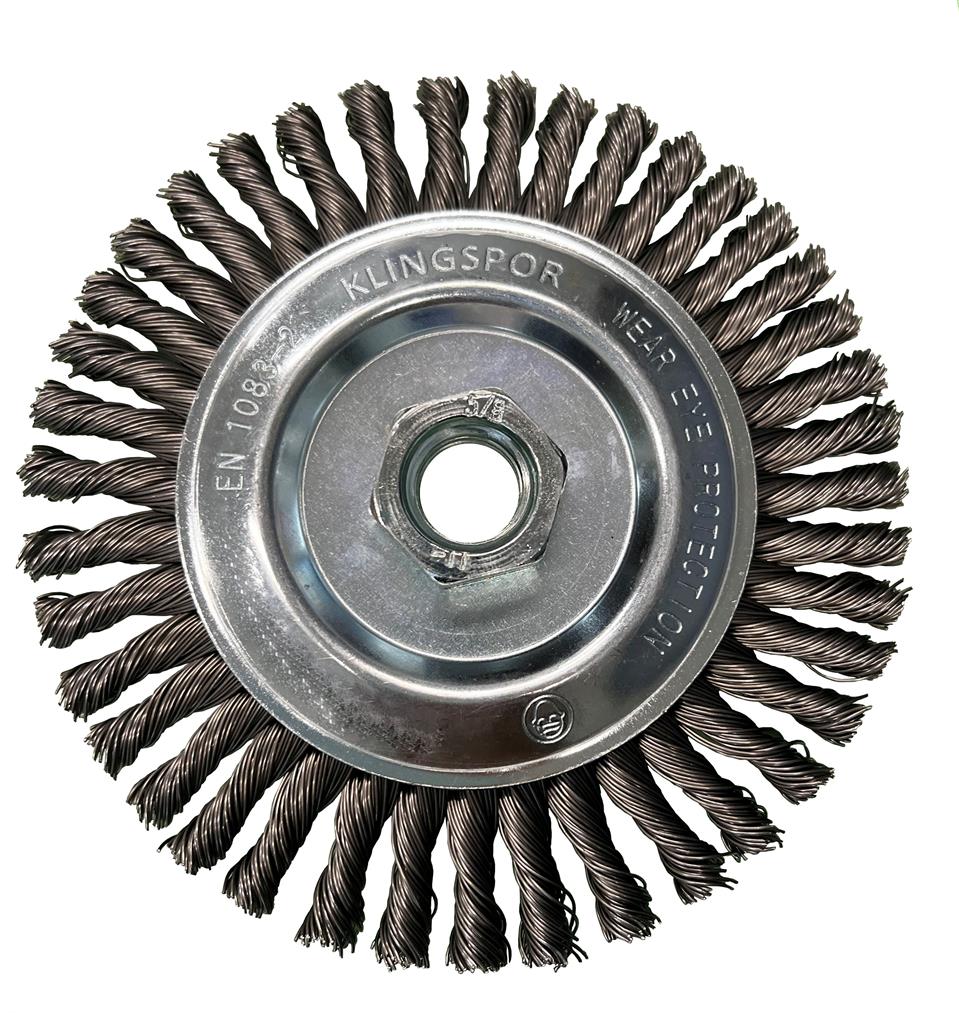 Klingspor Abrasives 382065 4 in x 5/8 in-11 x 3/4 in Heavy Duty Stringer-Bead Wheel Brush