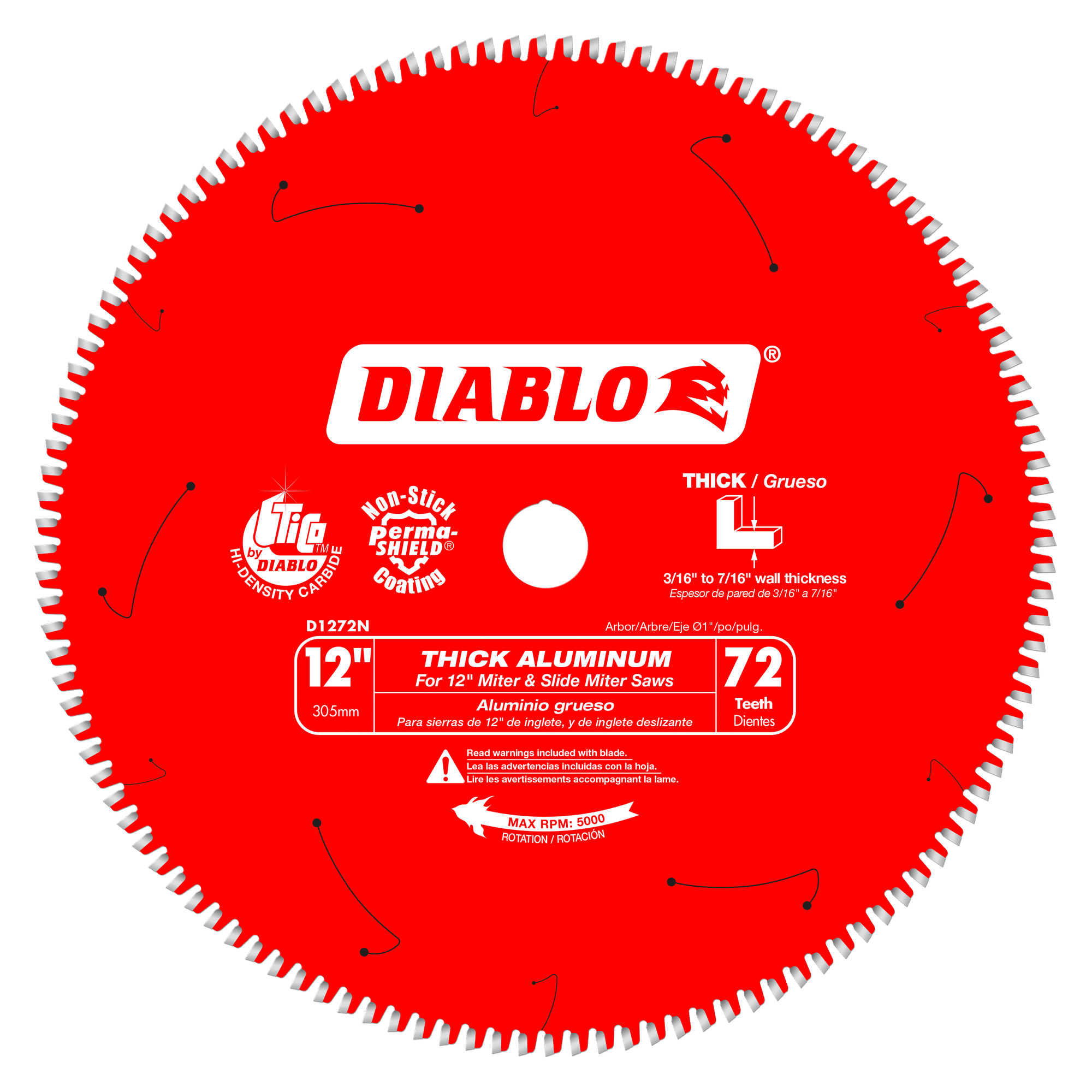 Diablo Tools D1272N 12 in 5/8 in 5000 rpm Saw Blade