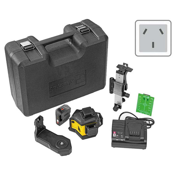 Stabila LAX 600 G Battery 130 ft 3 Lines Self-Levelling Box Beam Cordless Multi-Line Laser