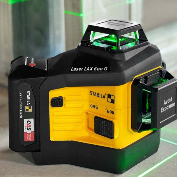 Stabila LAX 600 G Battery 130 ft 3 Lines Self-Levelling Box Beam Cordless Multi-Line Laser