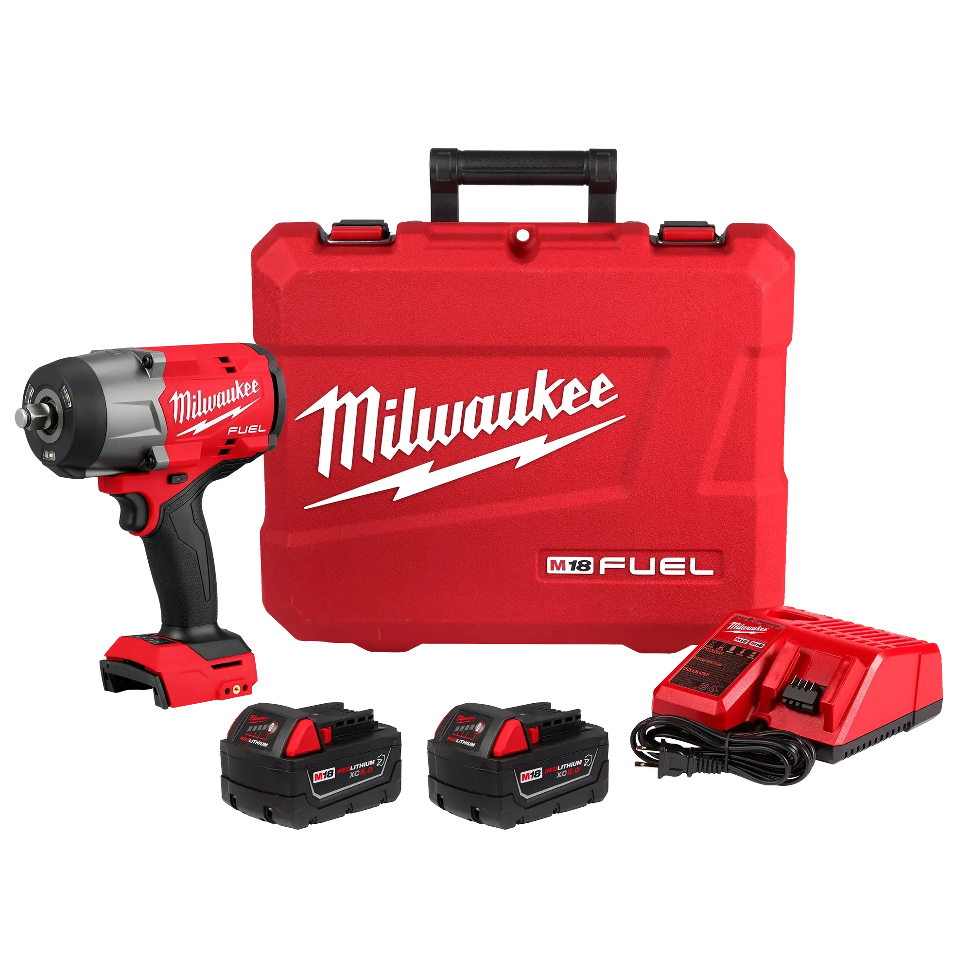 Milwaukee 2967-22 1/2 in 1100 ft/lb (Fastening) 1500 ft/lb (Nut Bursting) 2400 ipm Cordless Impact Wrench with Friction Ring Kit