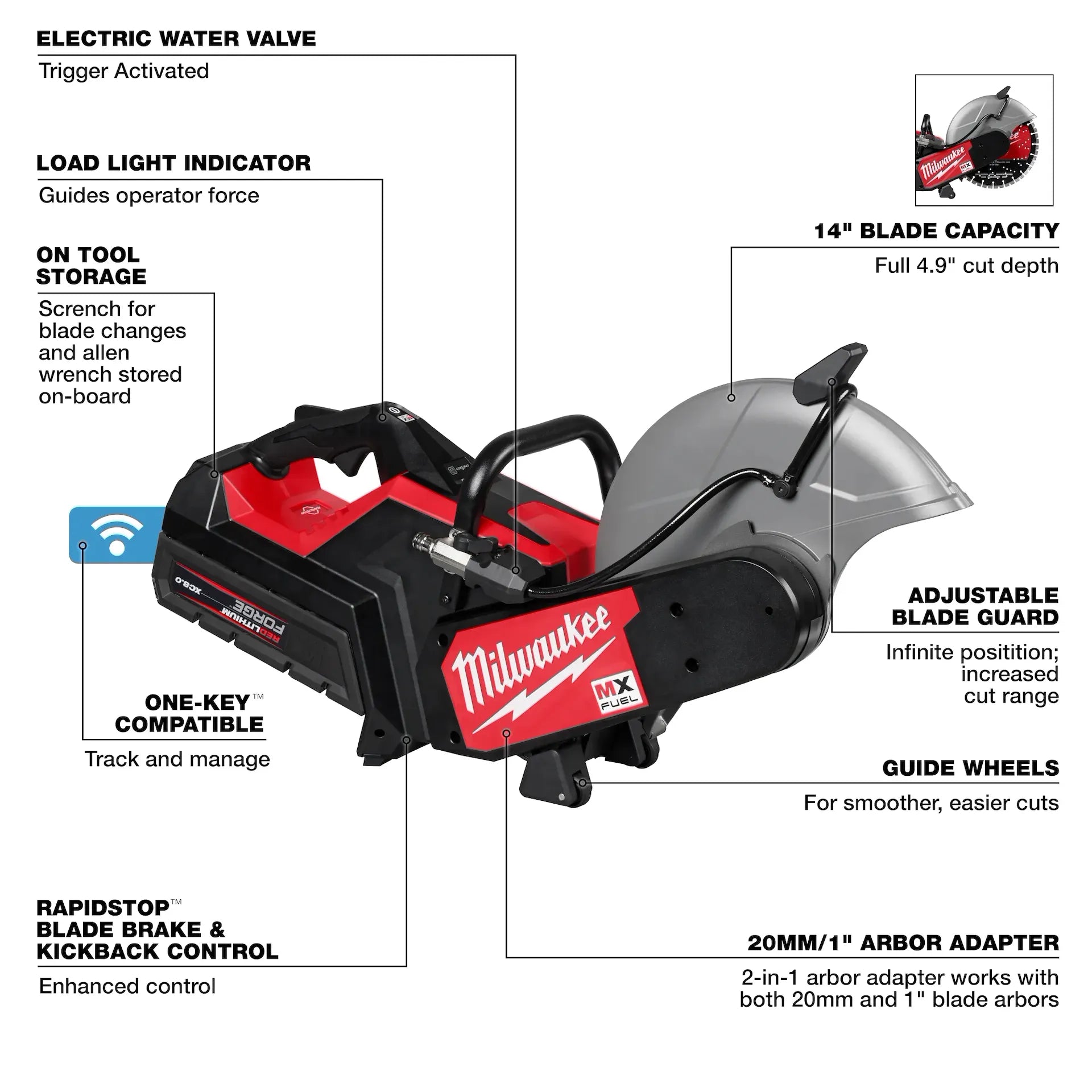 Milwaukee MXF315-2XC MX FUEL™ 14 in MX FUEL Metal Cordless Cut-Off Saw (Tool Only)