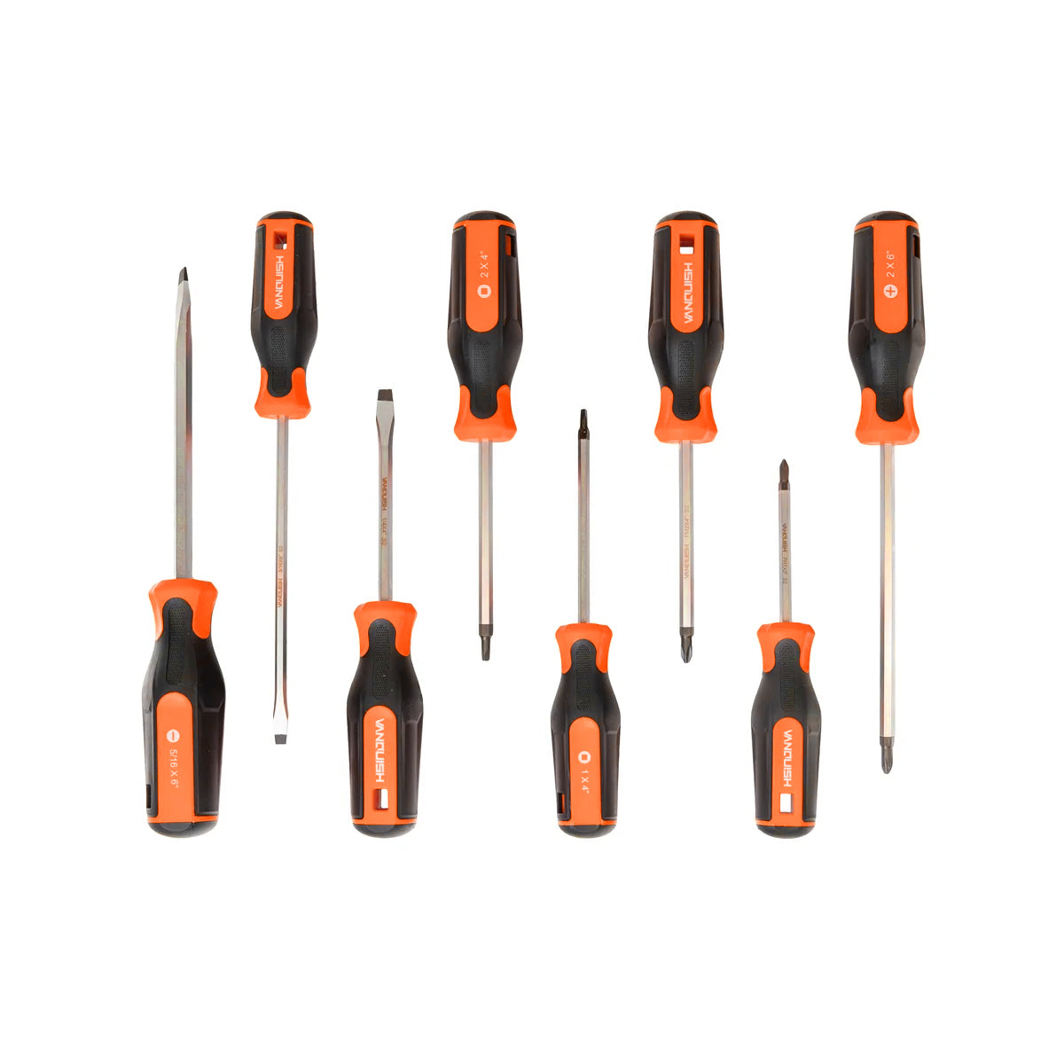 VANQUISH Screwdriver Set Magnetic Tip, Hex Shaft 8pc