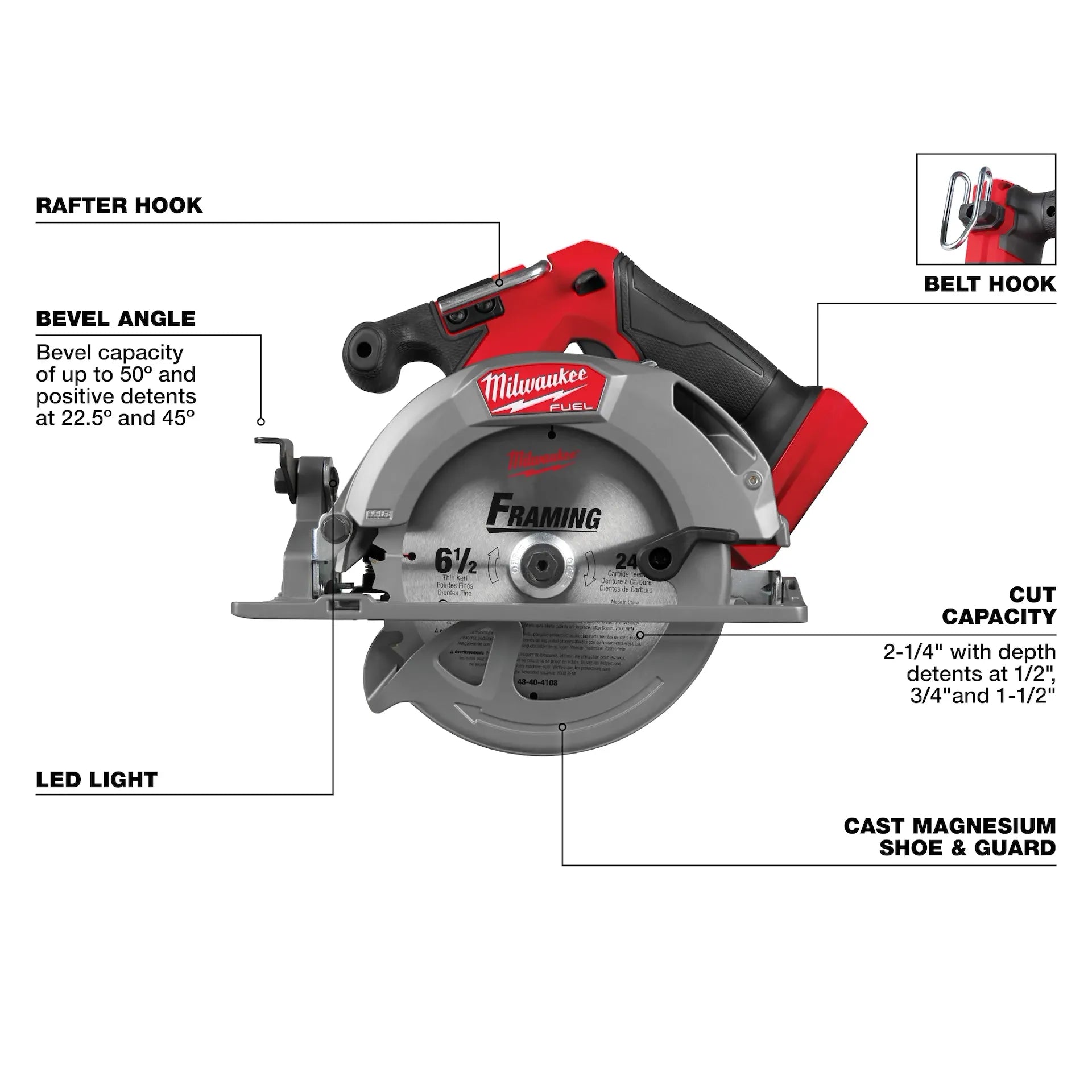 Milwaukee 2833-20 6-1/2 in 6000 rpm Cast Aluminum Cordless Circular Saw (Tool Only)