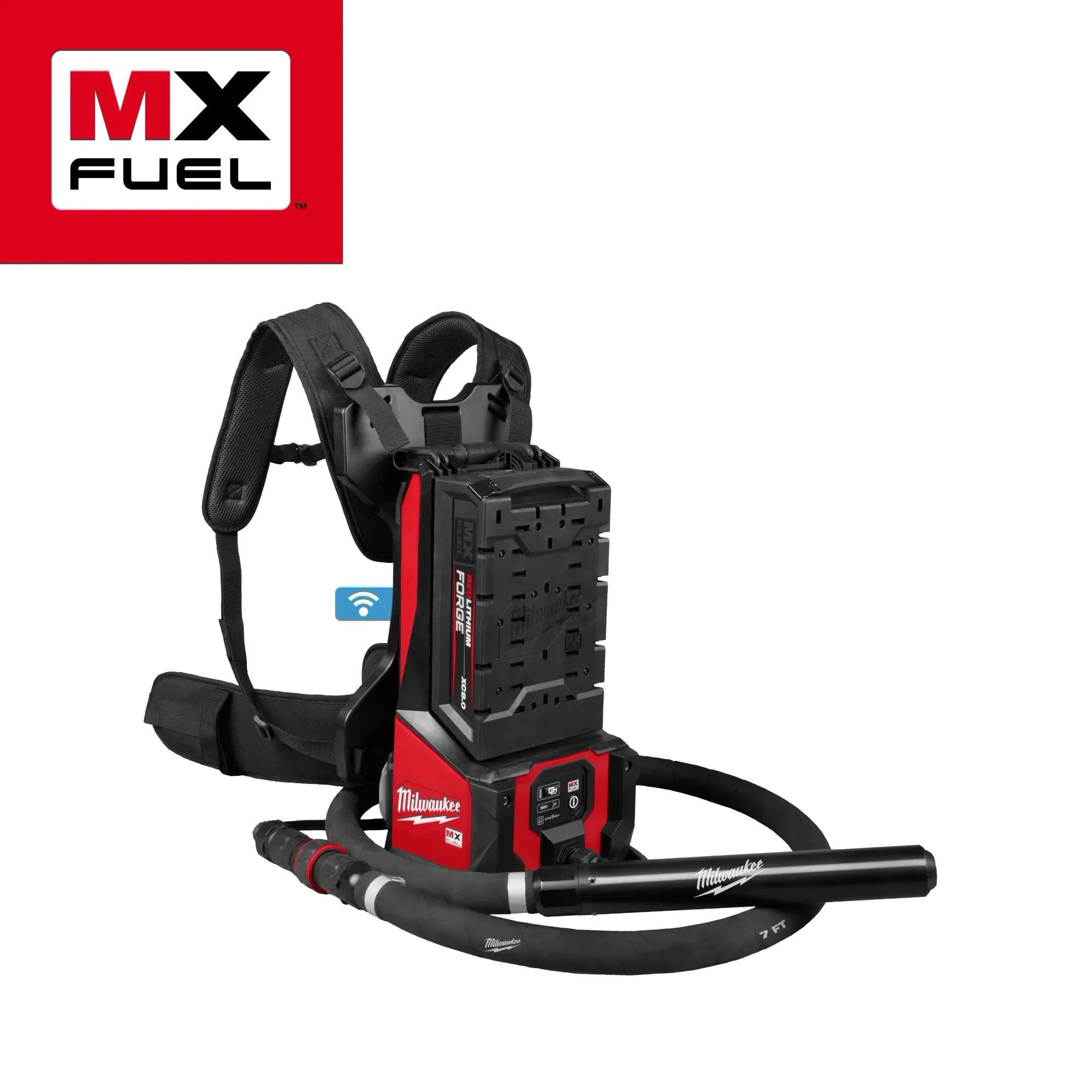 Milwaukee MXF372-2XCB MX FUEL™ MX FUEL™ Battery Rubber/Glass Filled Nylon/Metal 12.9 in Length x 10 in Width x 19.5 in Height Cordless Backpack High Cycle Concrete Vibrator Kit