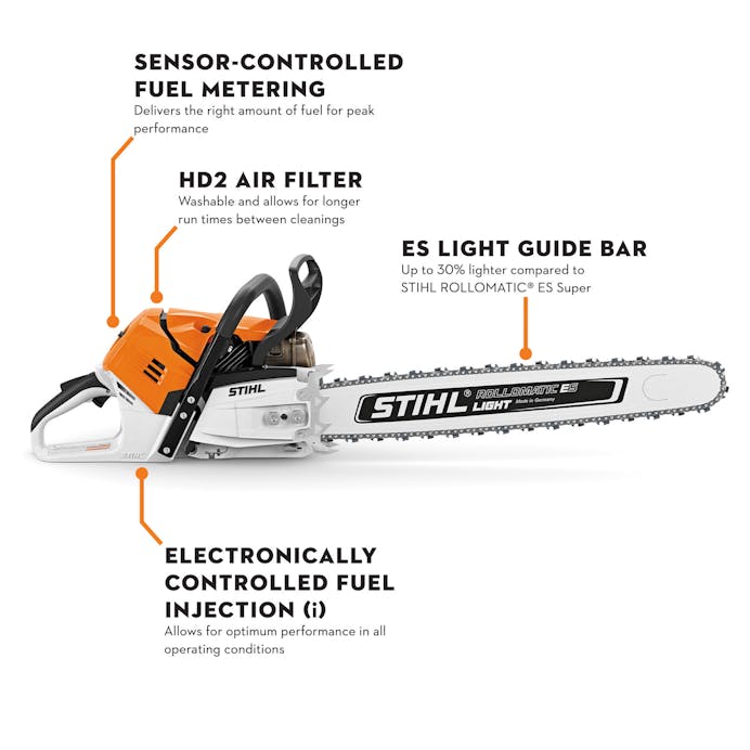 STIHL 11472000009 MS 500i 20 in 79.2 cc 26.5 oz Rear Handle Gas Powered Chainsaw