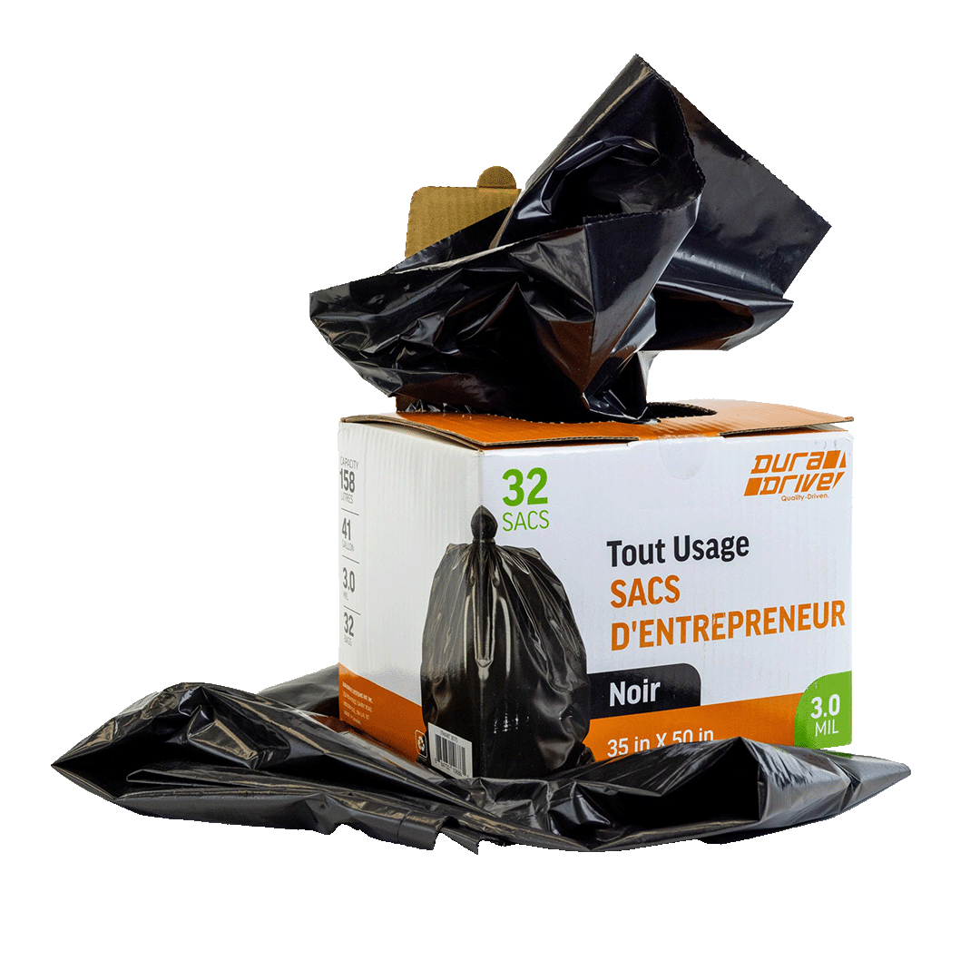 DURADRIVE 35 Inches X50 Inches BLACK GARBAGE BAG 3.0MIL (32 PACK)