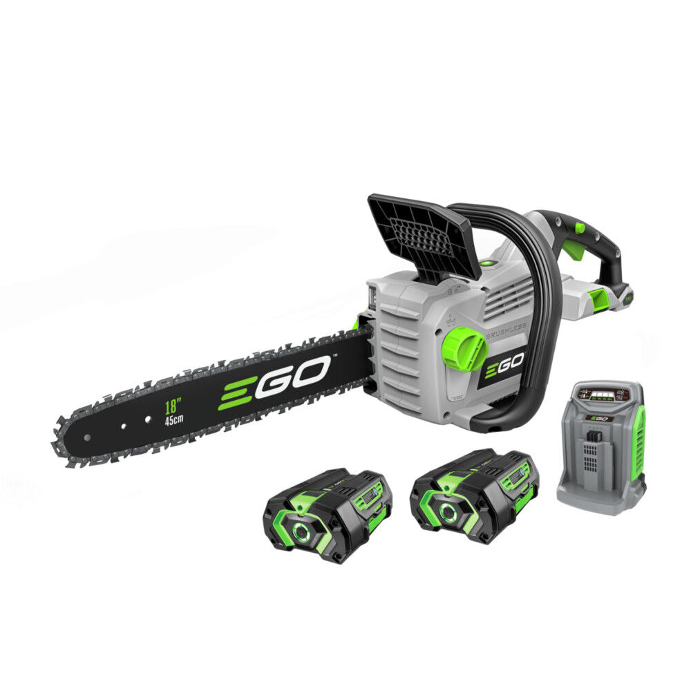 EGO Power+ CS1804-2 18 in 56 V Lithium-Ion Rear Handle Brushless Cordless Chainsaw Kit