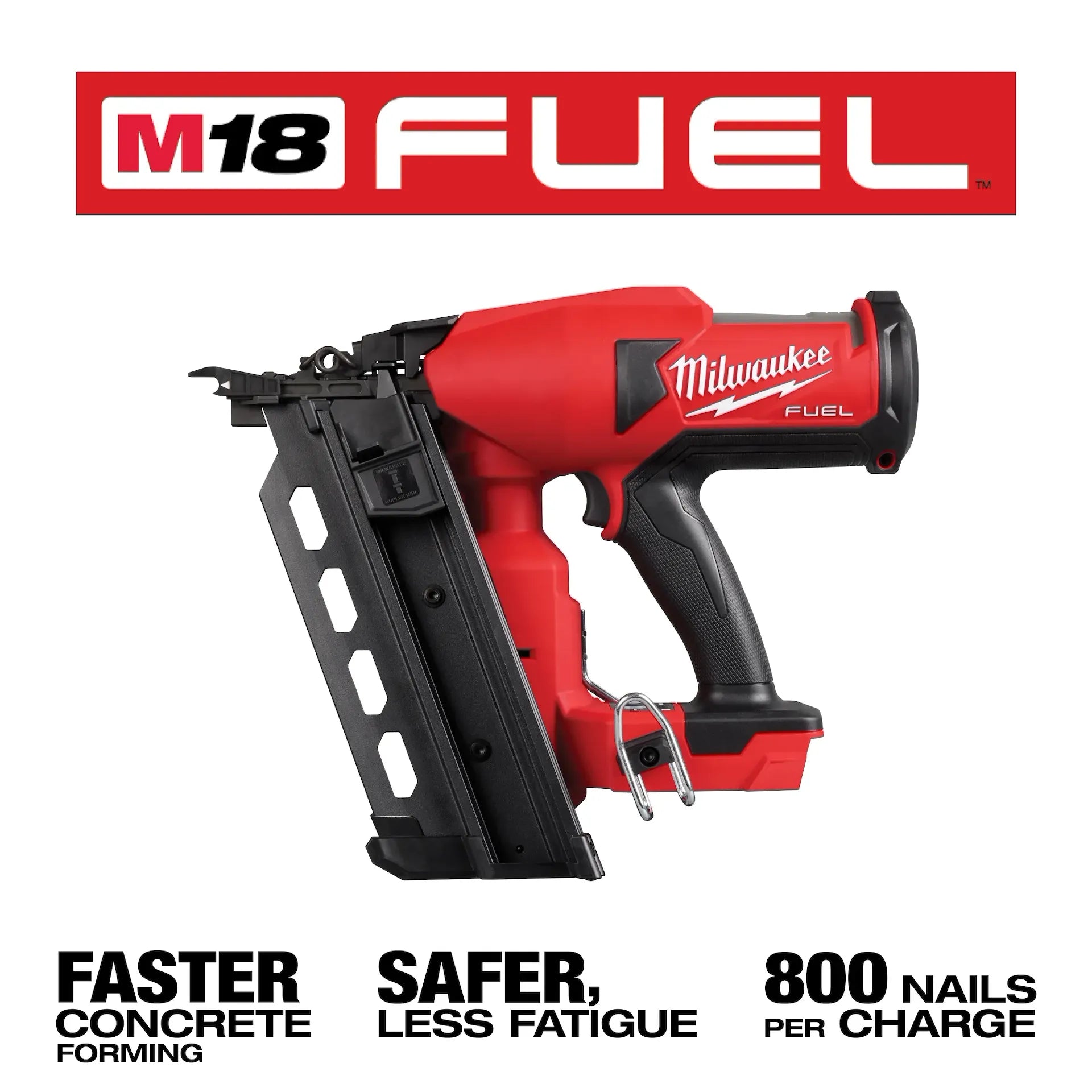 Milwaukee 2844-20 4 Nails/Second 800 Nails/Charge 2-7/8 in, 3-5/8 in, 0.131 in Cordless Duplex Nailer