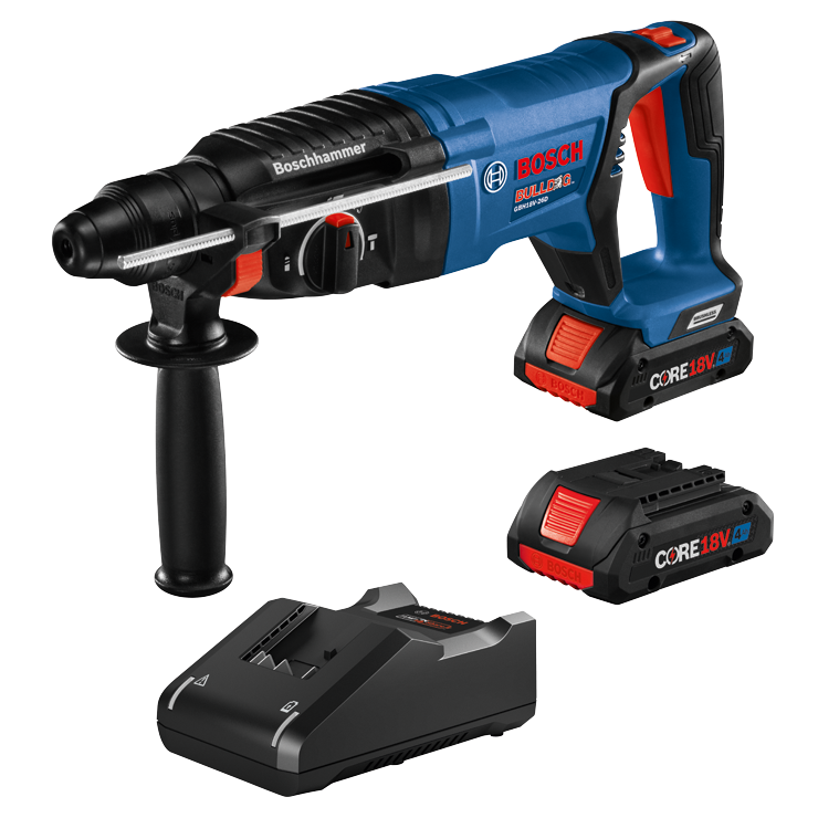 Robert Bosch Tool Corporation BOSCH GBH18V-26DK25 890 rpm 4 Ah Lithium-Ion SDS-Plus Cordless Rotary Hammer (Tool Only)