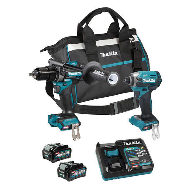 Makita DK0176G207 40Vmax XGT™ 1/2 in 1/4 in 40 V Lithium-Ion Brushless 2-Tool Cordless Tool Combo Kit