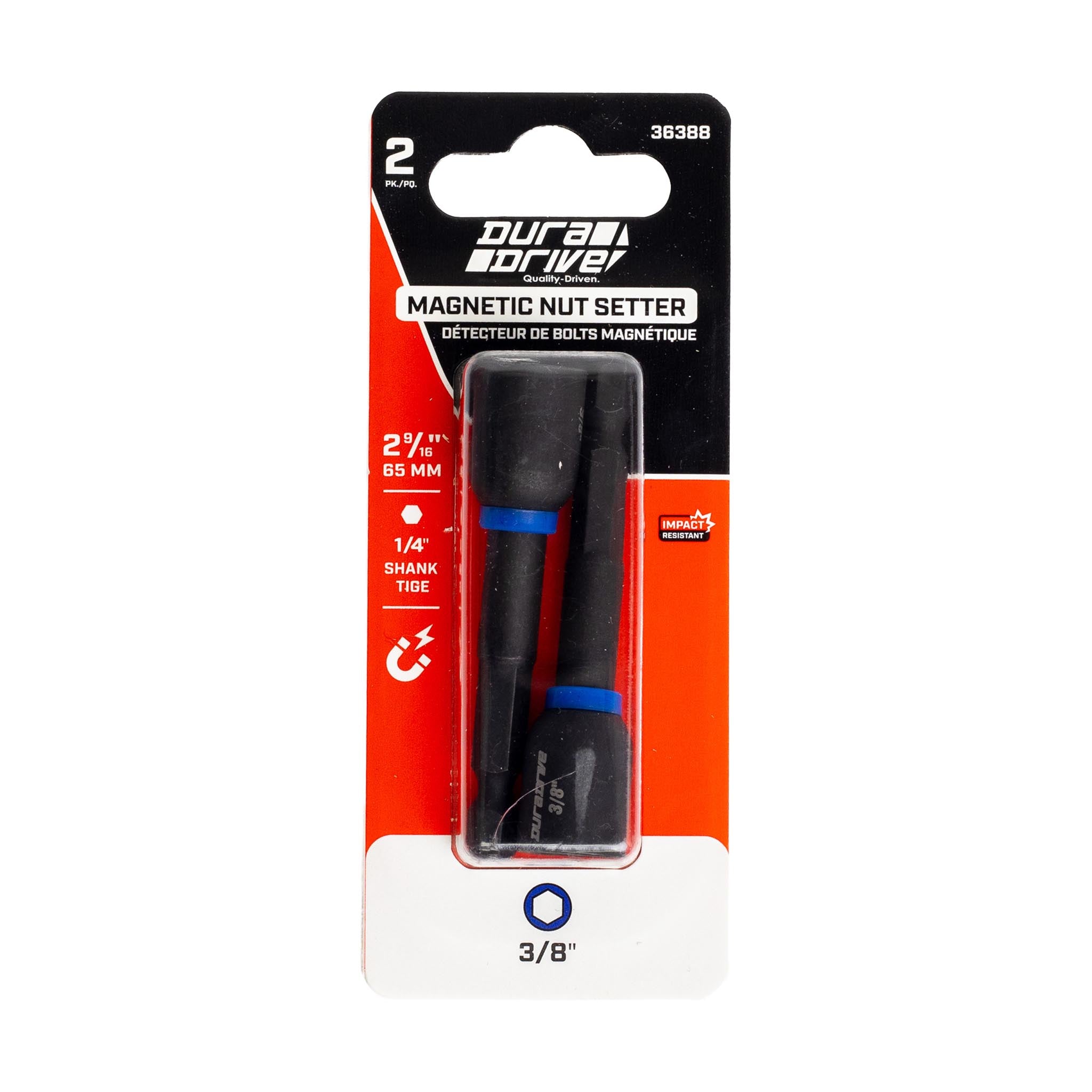 DuraDrive 2.0 Magnetic Impact Nut Setter 3/8 in. x 2-9/16 in. (2-Pack)