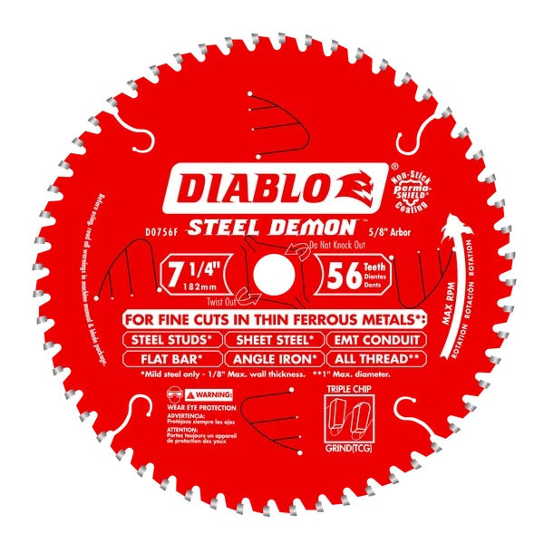 DIABLO D0756F FERROUS SAW BLADE 7-1/4 in. X 56T