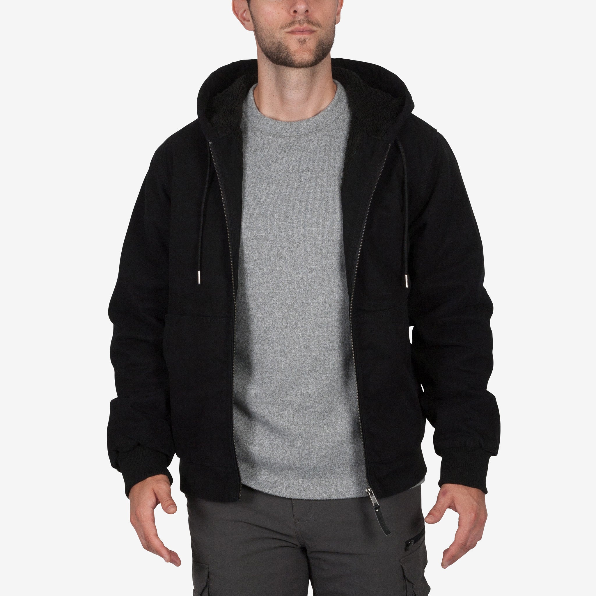 DURADRIVE SHERPA LINED CANVAS HOODIE JACKET