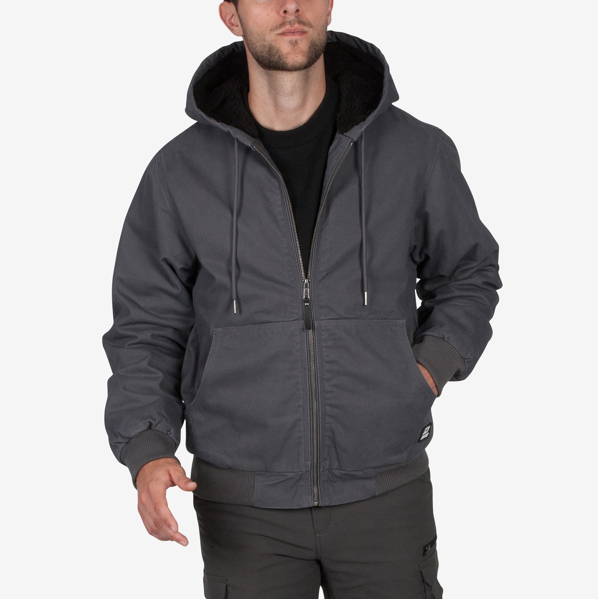 DURADRIVE SHERPA LINED CANVAS HOODIE JACKET