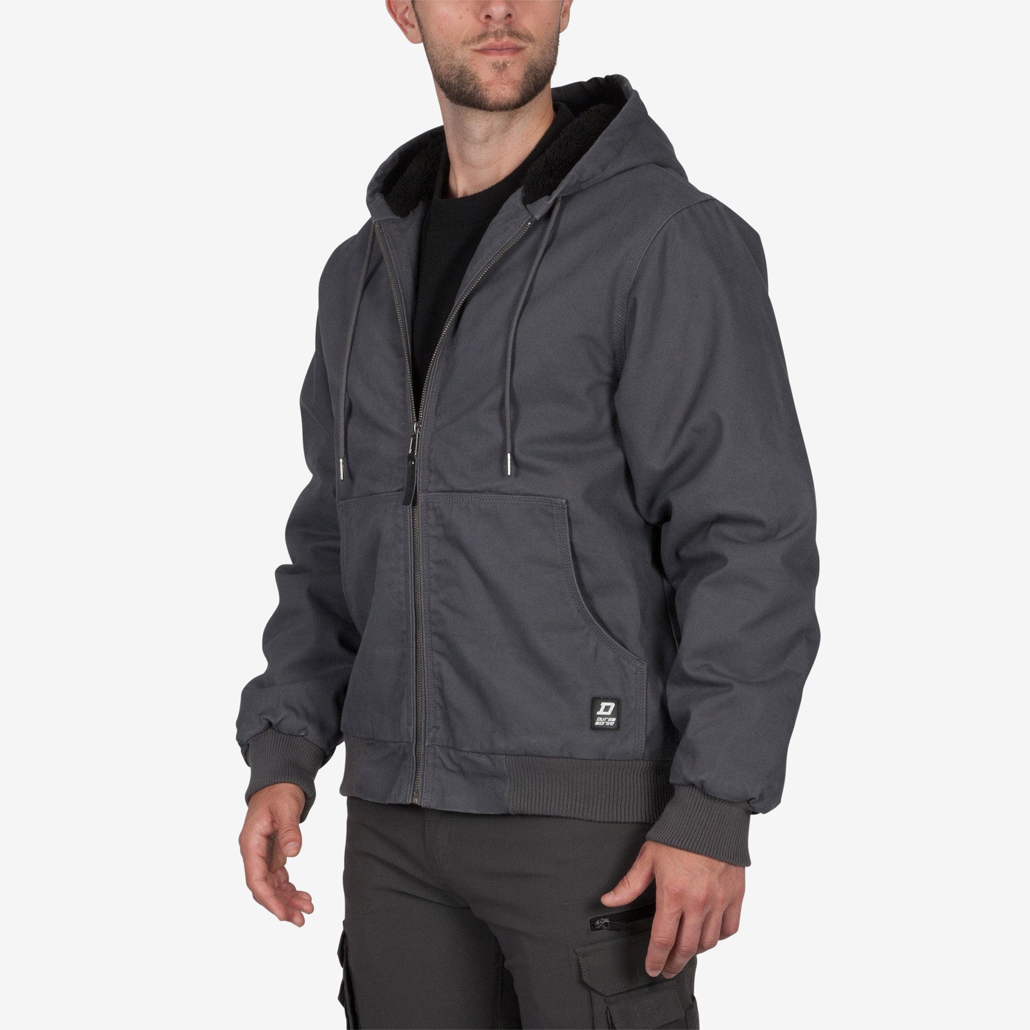 DURADRIVE SHERPA LINED CANVAS HOODIE JACKET