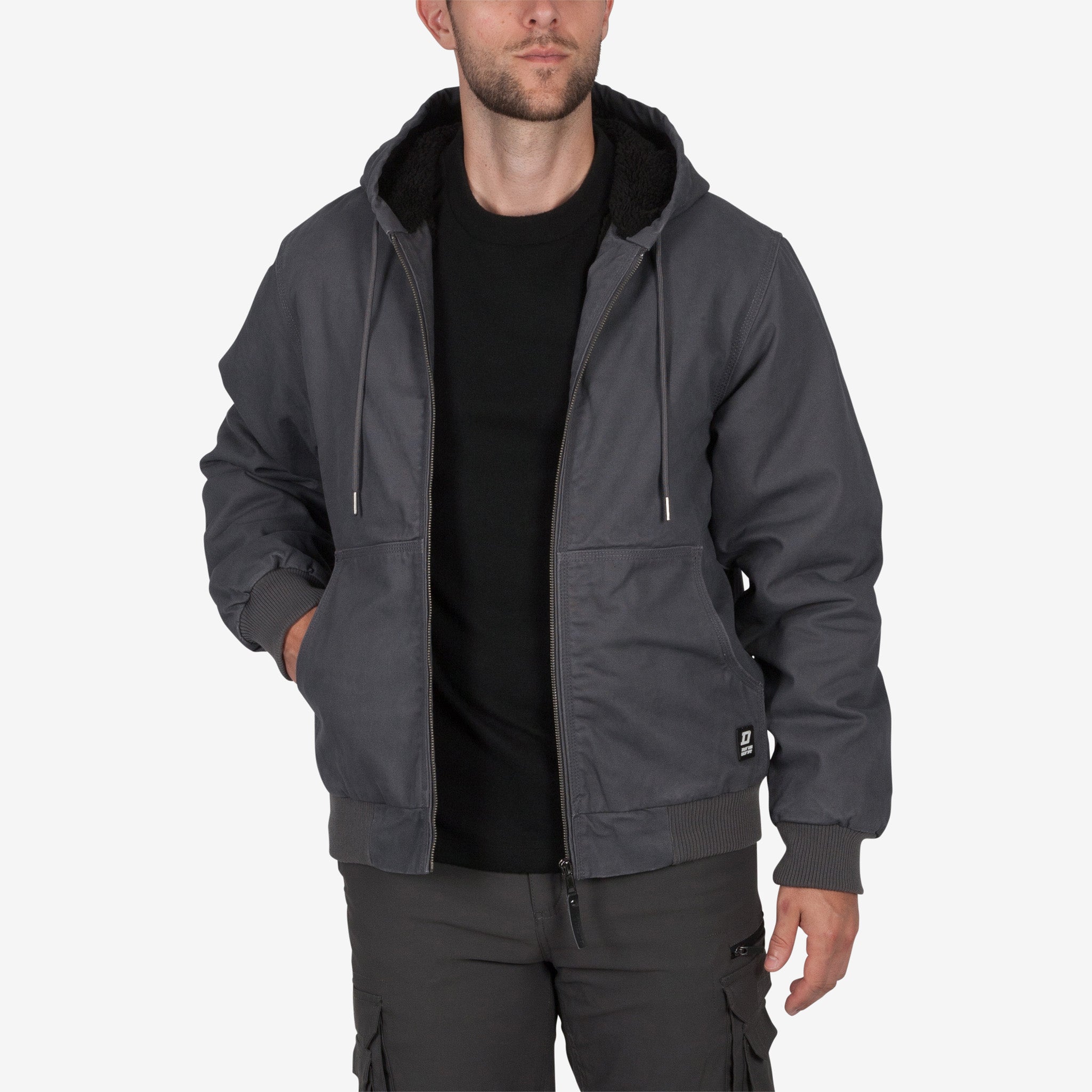DURADRIVE SHERPA LINED CANVAS HOODIE JACKET
