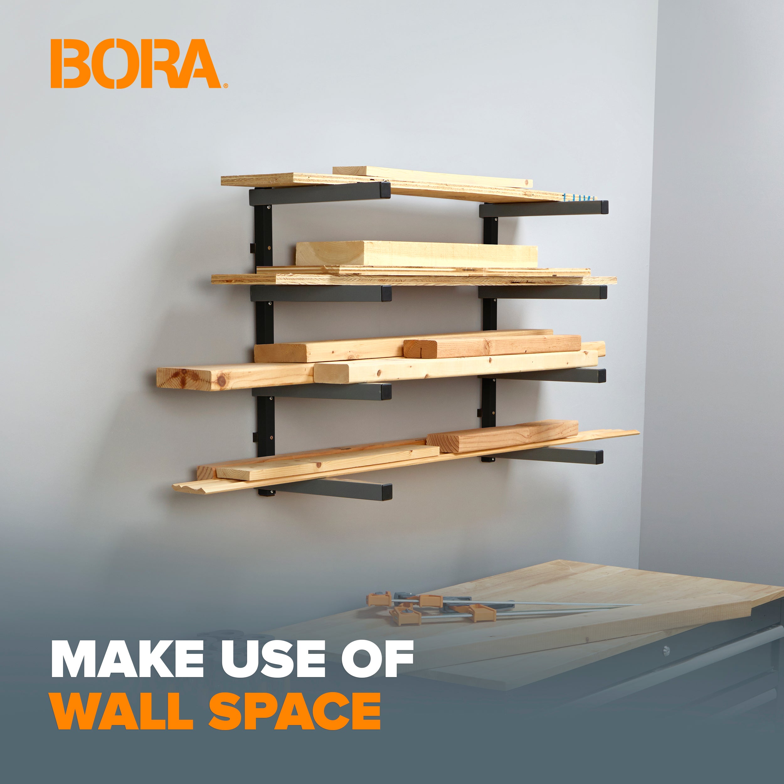 BORA PBR-004B 4-TIER WALL STORAGE RACK