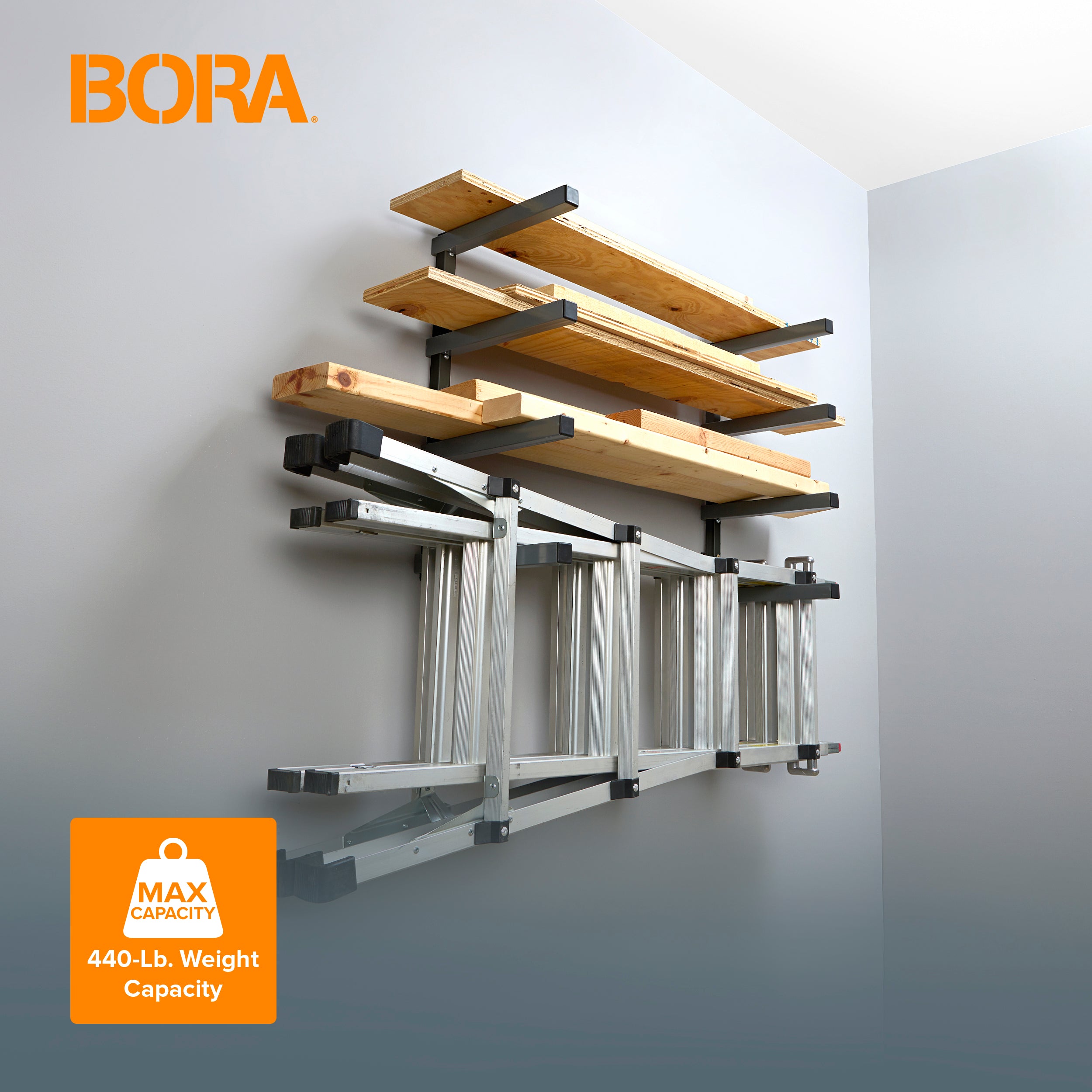 BORA PBR-004B 4-TIER WALL STORAGE RACK