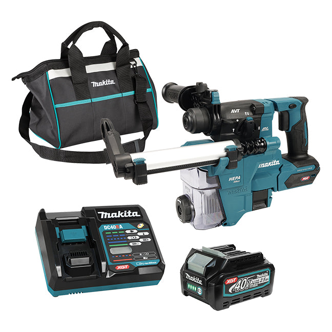 MAKITA HR010GD101 40Vmax XGT Brushless 13/16 in. Compact Rotary Hammer SDS-PLUS Kit (2.5Ah x1)