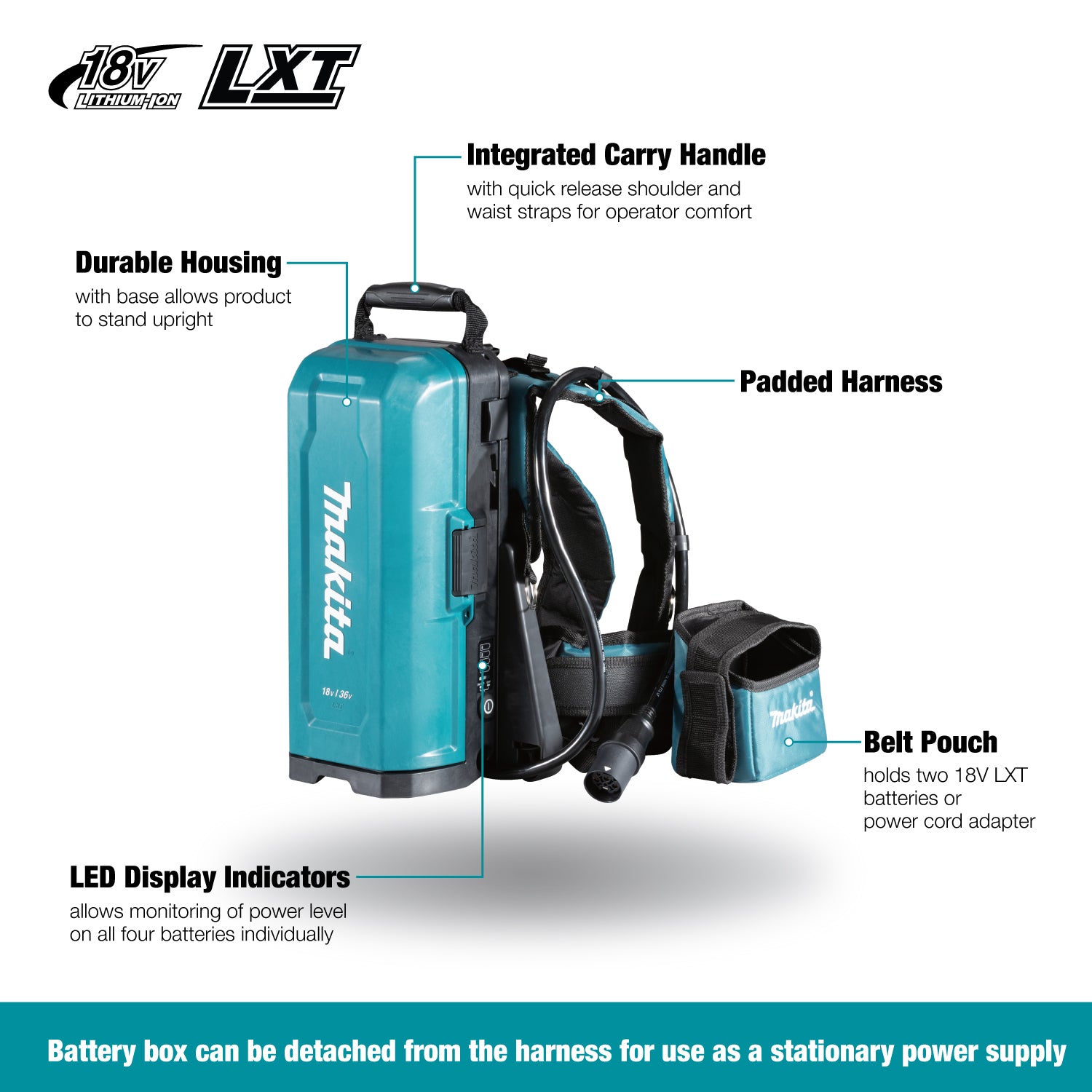 MAKITA PDC01X2 18V LXT Portable Backpack Power Supply Kit (5.0Ah x2)