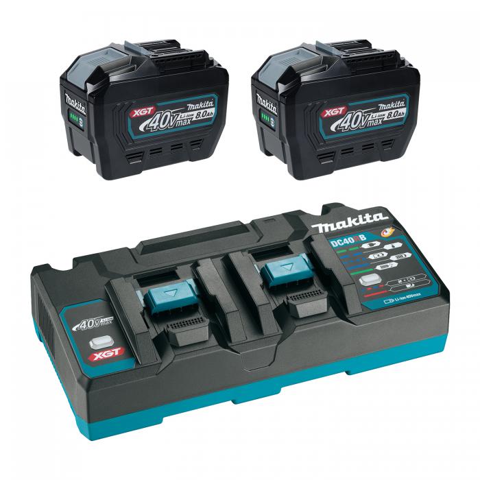 MAKITA T-04101 40V max XGT Dual Port Rapid Charger Starter Kit (8.0Ah x2)