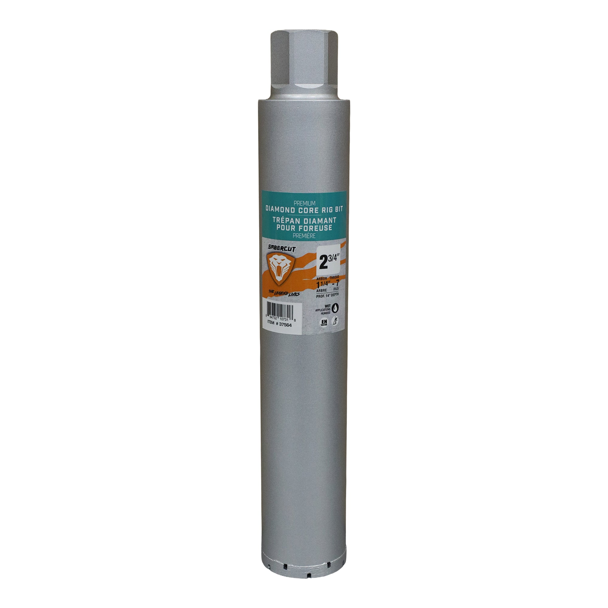 Sabercut 2-3/4 in. x 14 in. Crown Diamond Core Bit, Continuous Wet