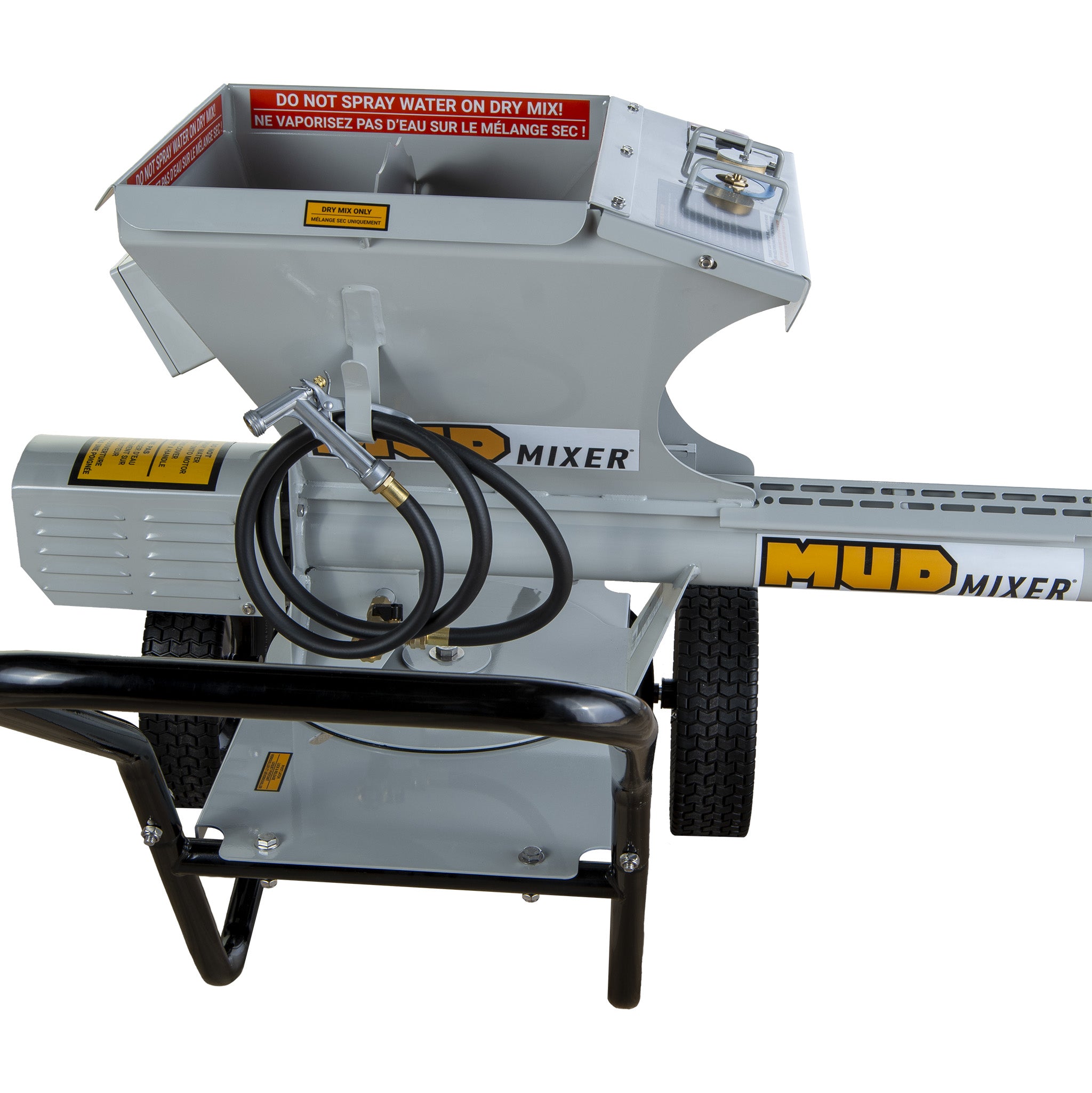 mudmixer portable concrete and cement mixer with the mixer rotated