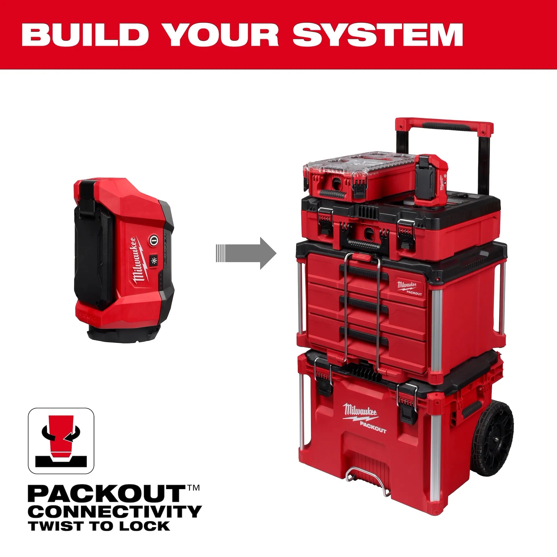 Milwaukee 2350-20 M12 Packout Flood Light Bare (1200 Lumens)