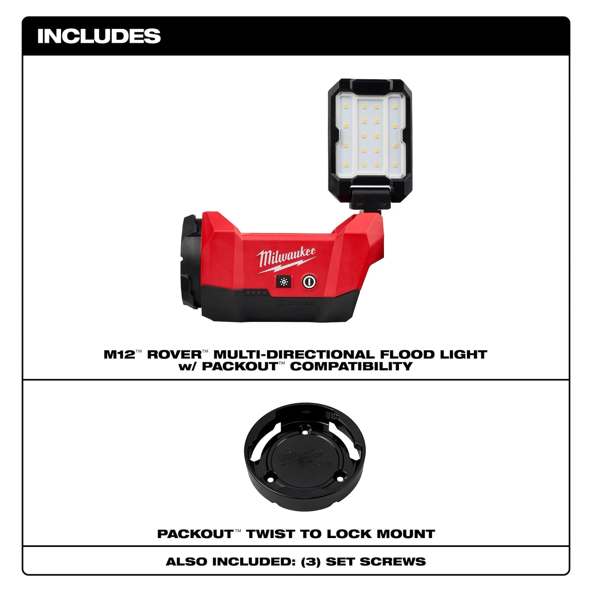 Milwaukee 2350-20 M12 Packout Flood Light Bare (1200 Lumens)