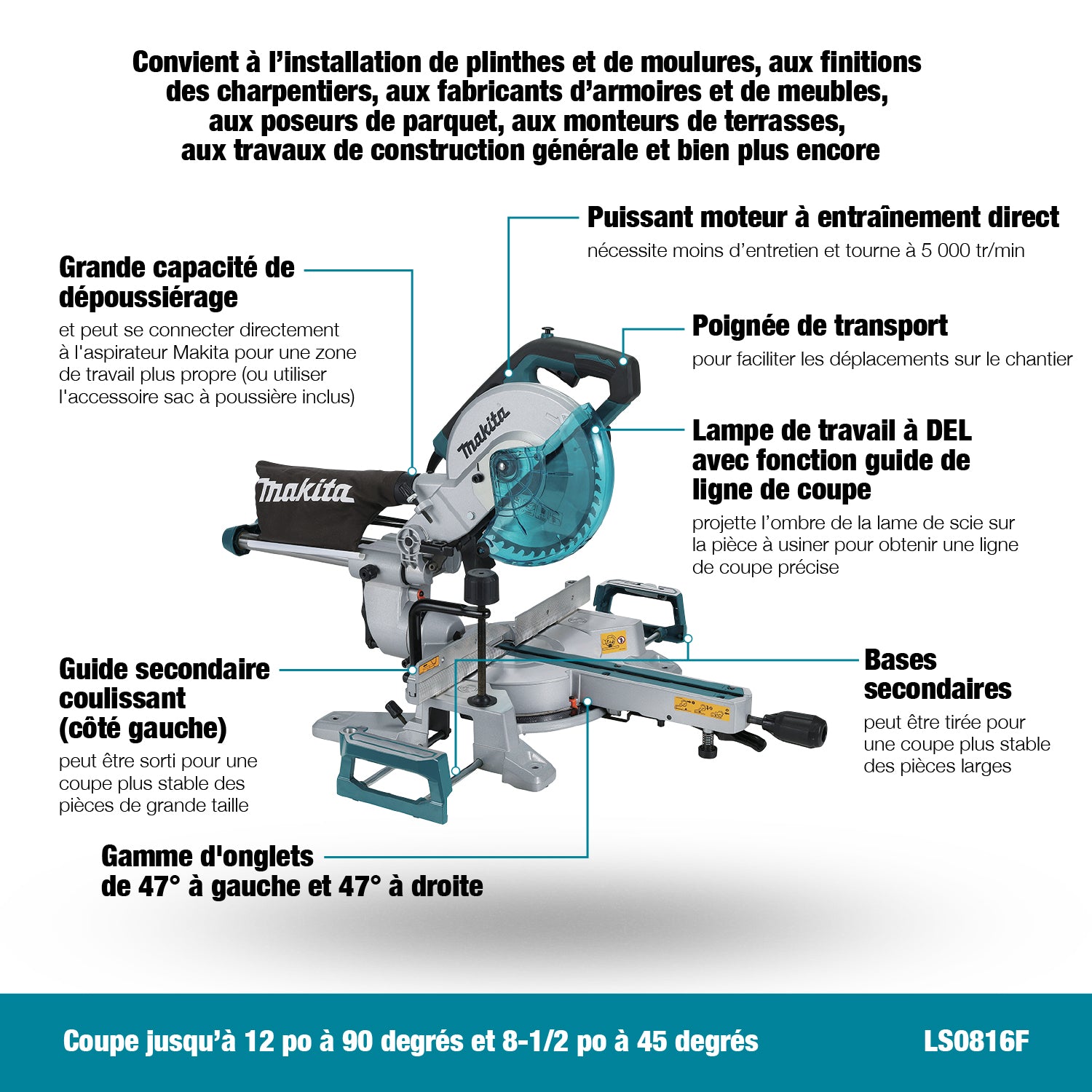 Makita LS0816F 8–1/2 Inches SLIDE COMPOUND