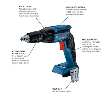 Bosch GTB18V-45N Professional Cordless Screwgun (Bare Tool)