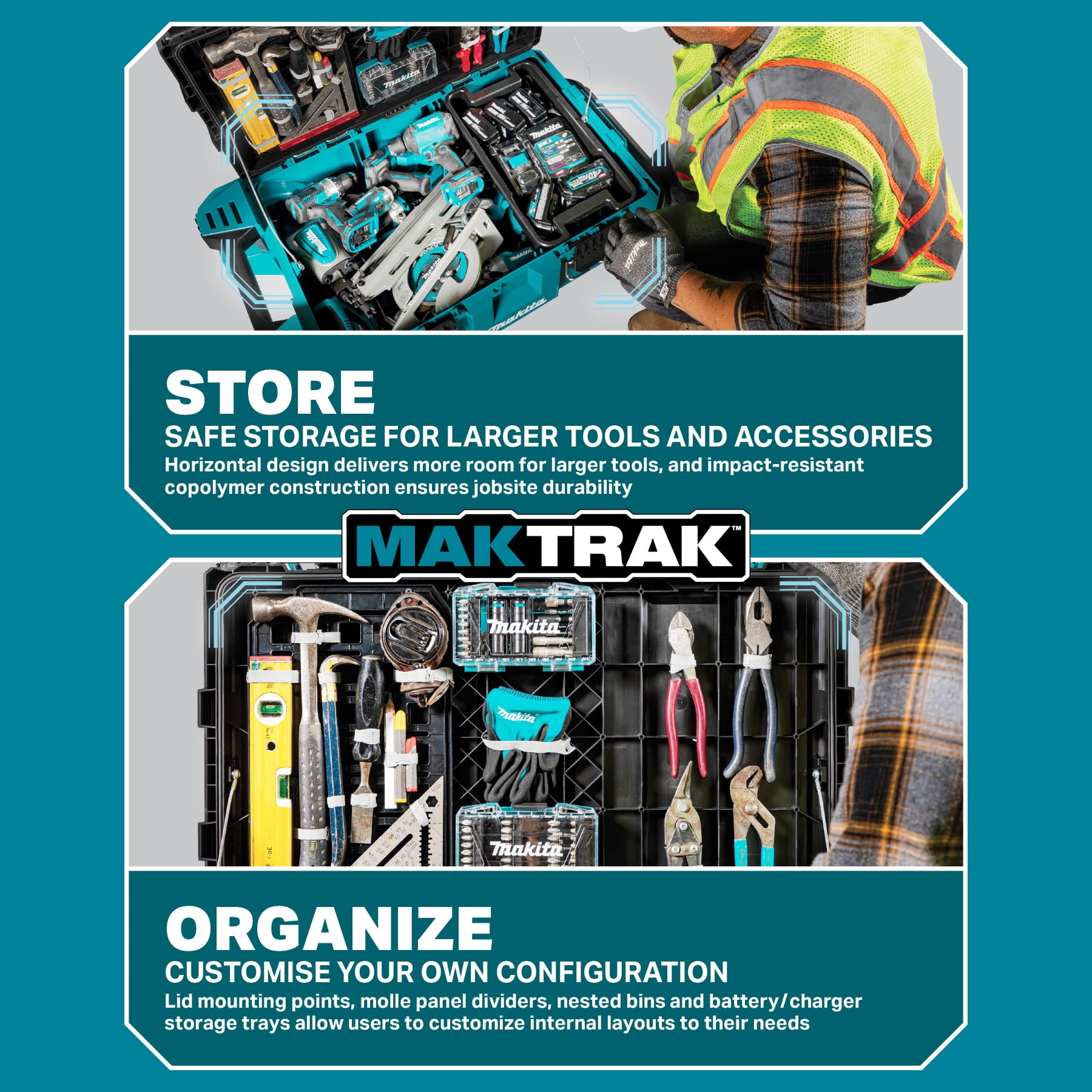 Makita Maktrak™ T-90043 Deep Medium Organizer Tool Box