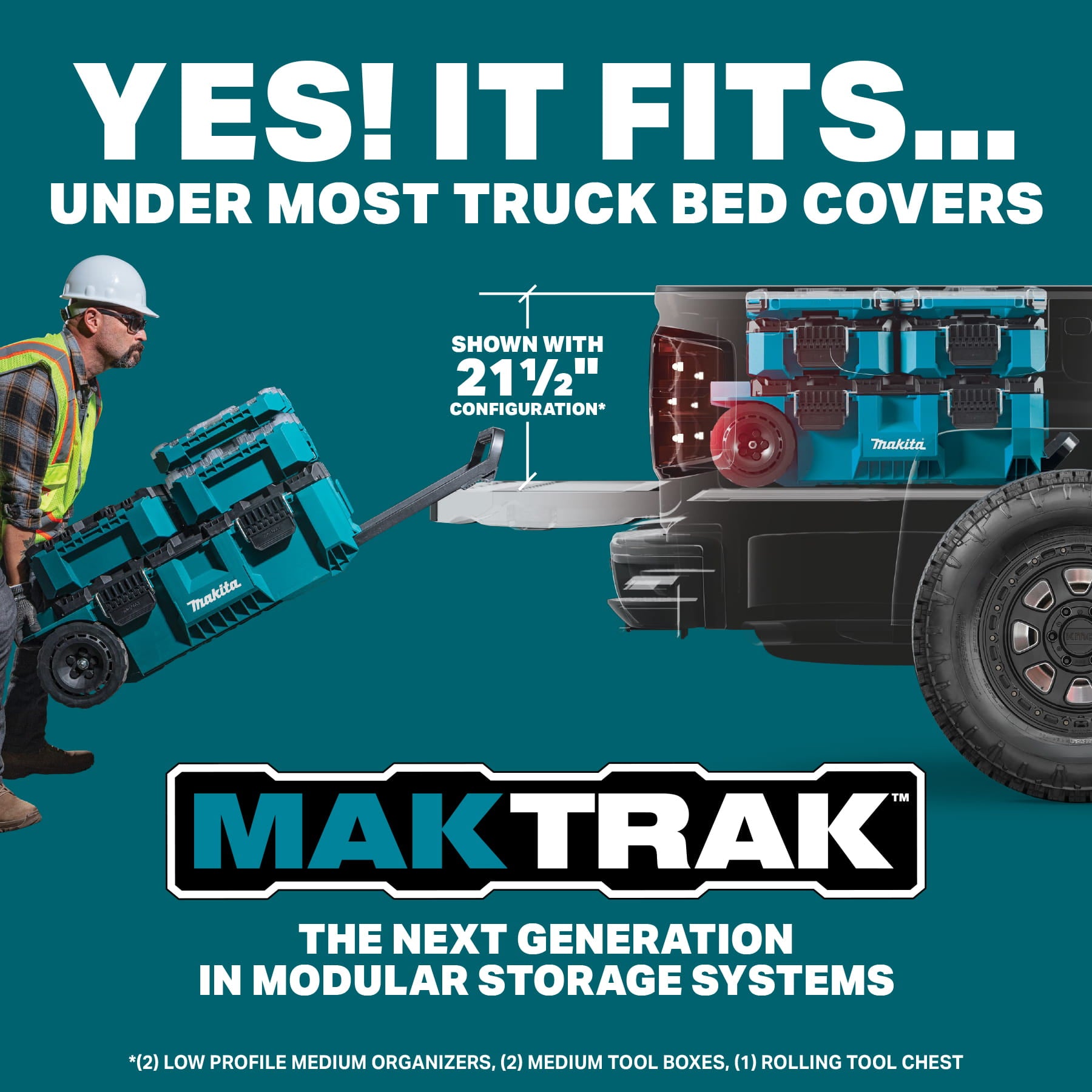 Makita Maktrak™ T-92156 2Pc Medium Deep Bin Set (For T-90043/T-90065)