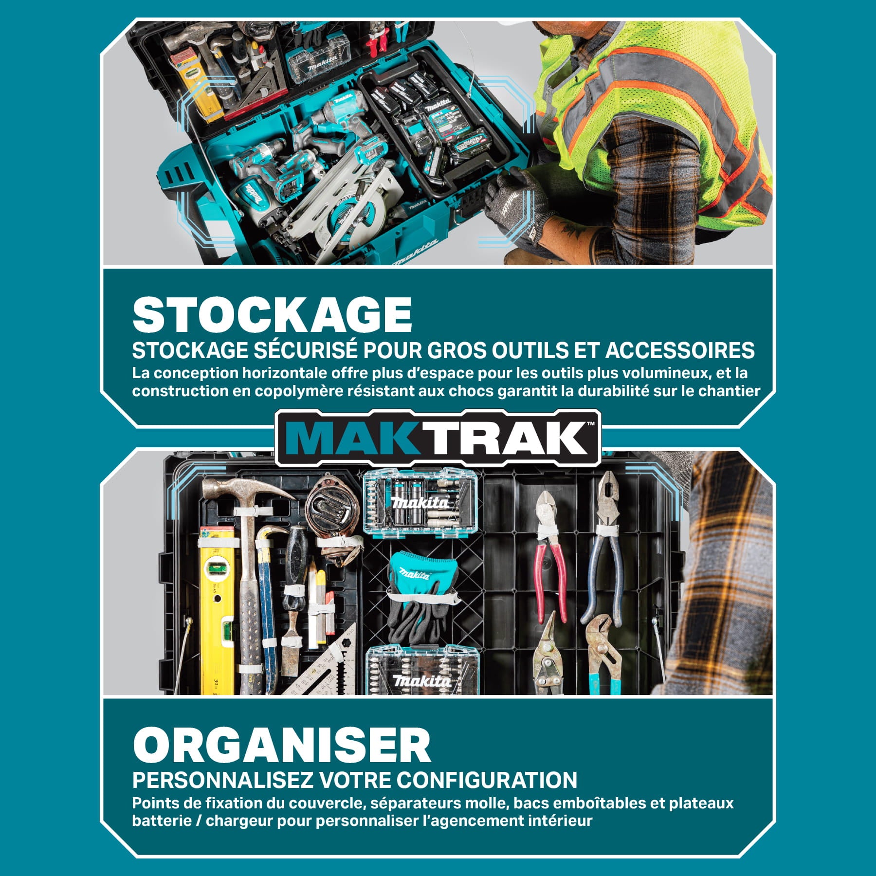 Makita Maktrak™ T-92156 2Pc Medium Deep Bin Set (For T-90043/T-90065)