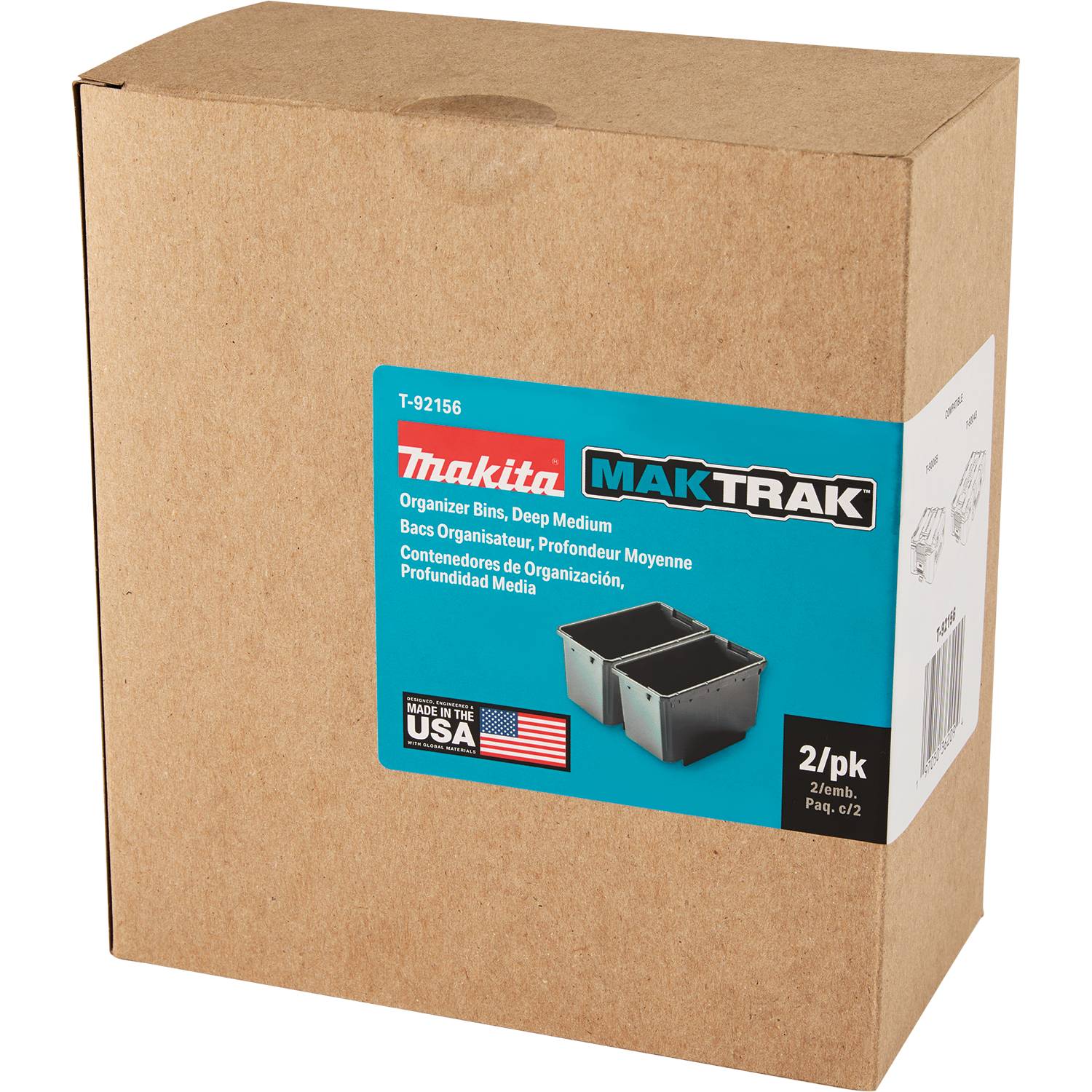 Makita Maktrak™ T-92156 2Pc Medium Deep Bin Set (For T-90043/T-90065)