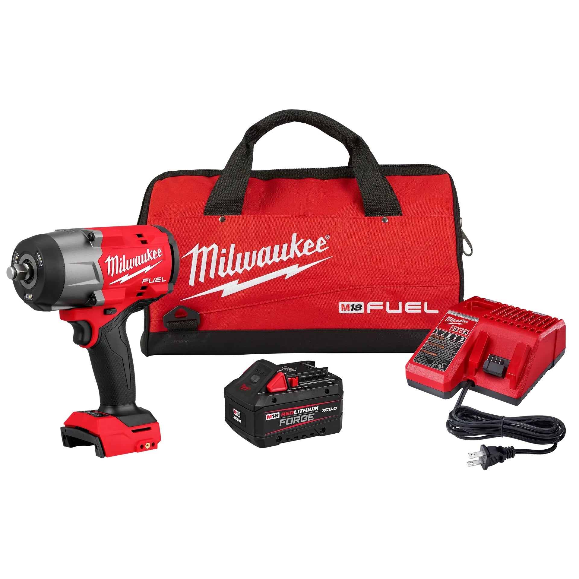 Milwaukee M18 FUEL 18V 1/2 in. High Torque Impact Wrench w/ Friction Ring Kit w/ FORGE 6.0 Battery