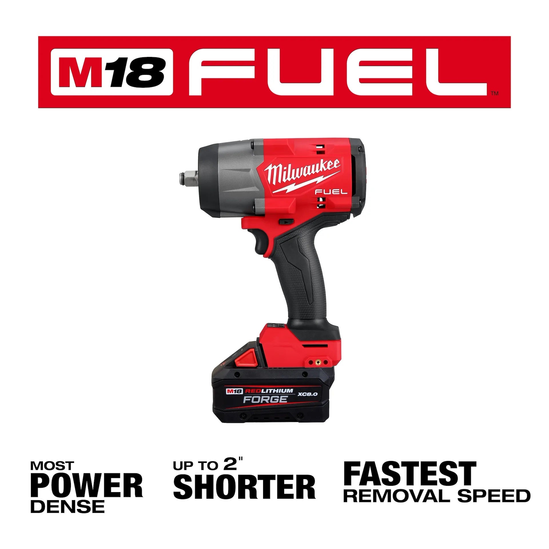 Milwaukee M18 FUEL 18V 1/2 in. High Torque Impact Wrench w/ Friction Ring Kit w/ FORGE 6.0 Battery