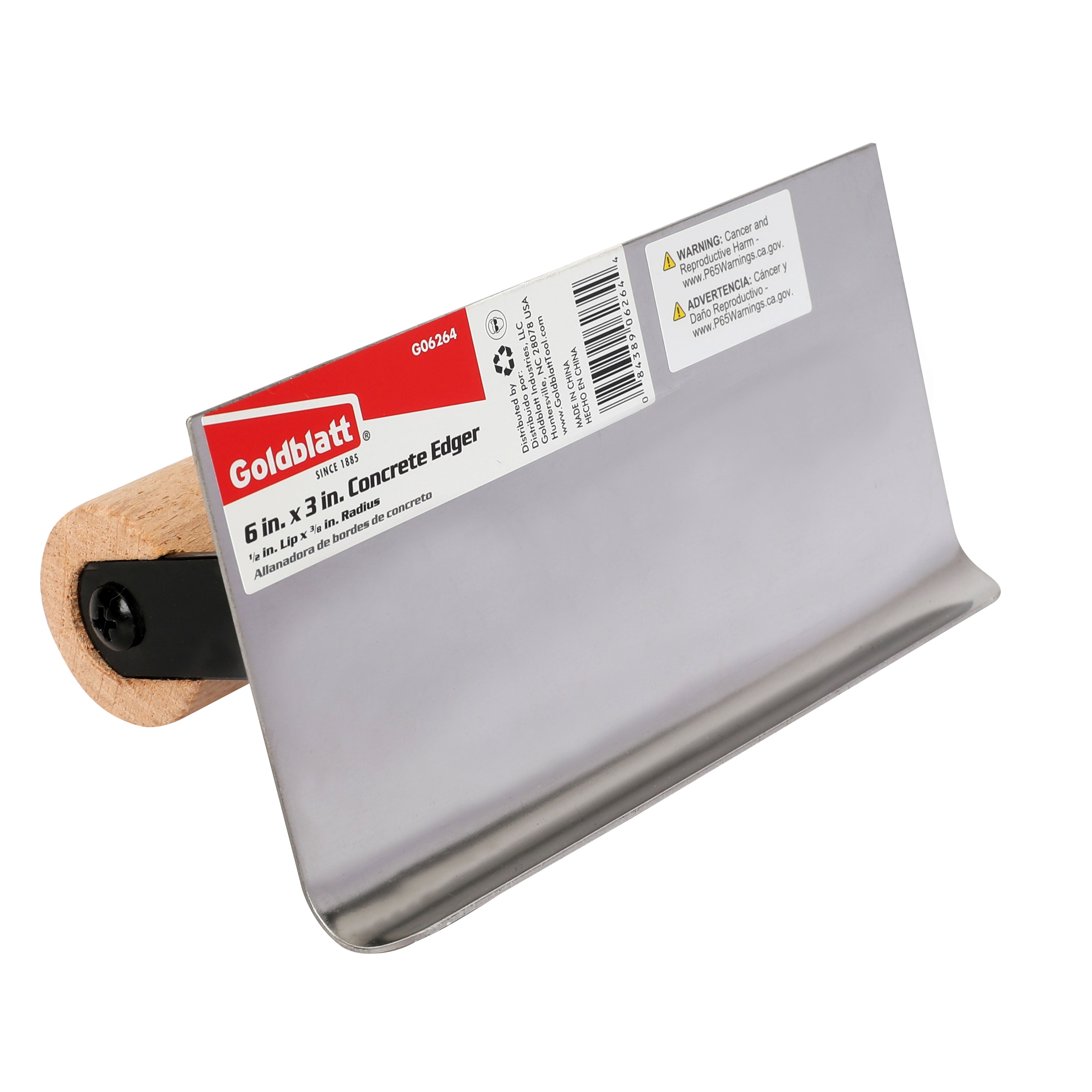 Goldblatt Stainless Steel Edger With Wooden Handle 3/8in. x 1/2in.